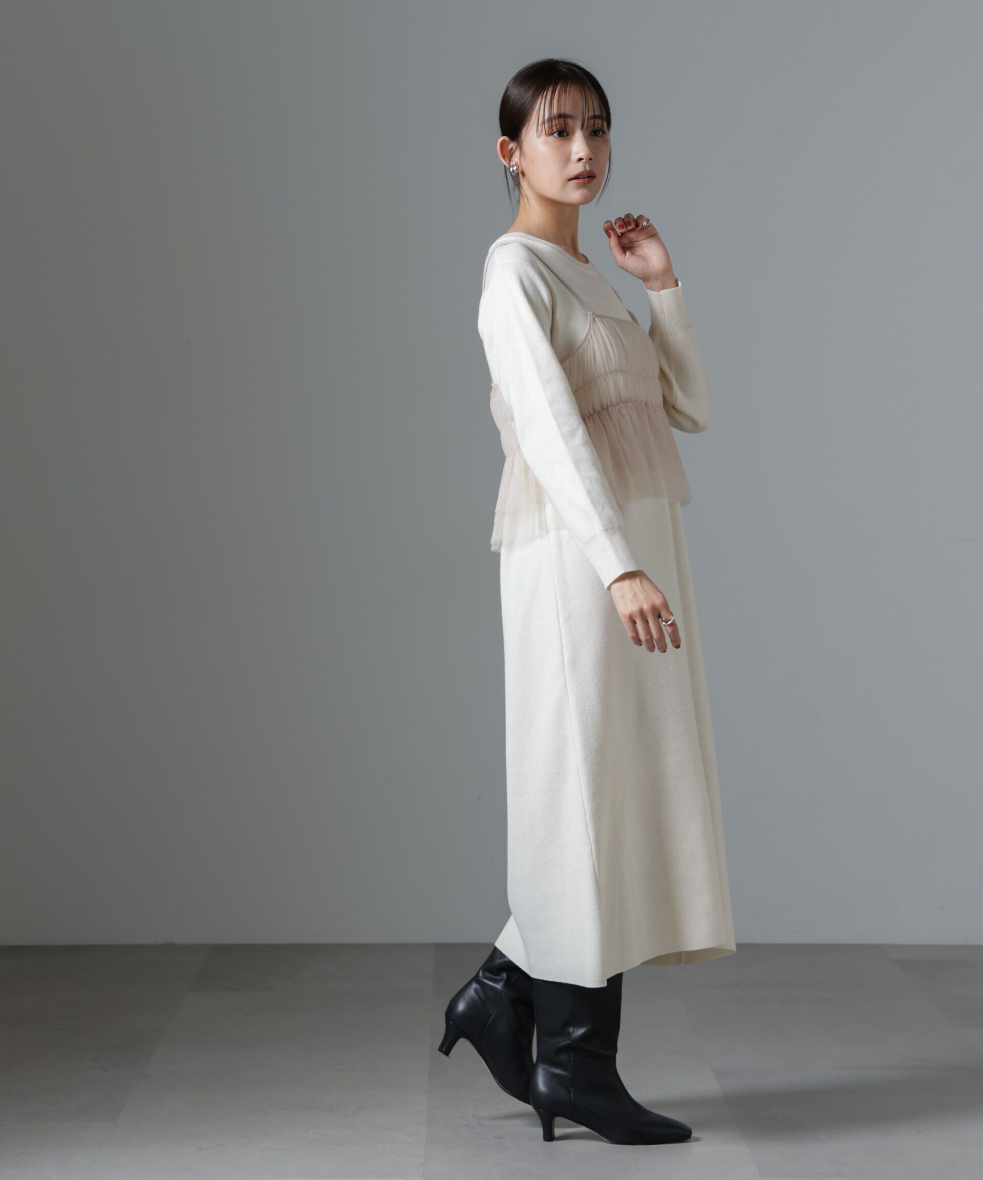 nano･universe「チュールビスチェセットニットワンピース」|ワンピース|