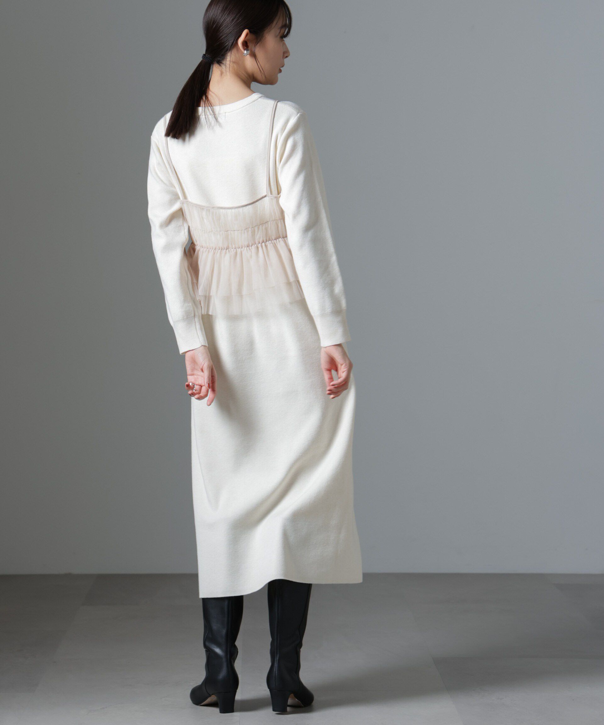 nano･universe「チュールビスチェセットニットワンピース」|ワンピース|