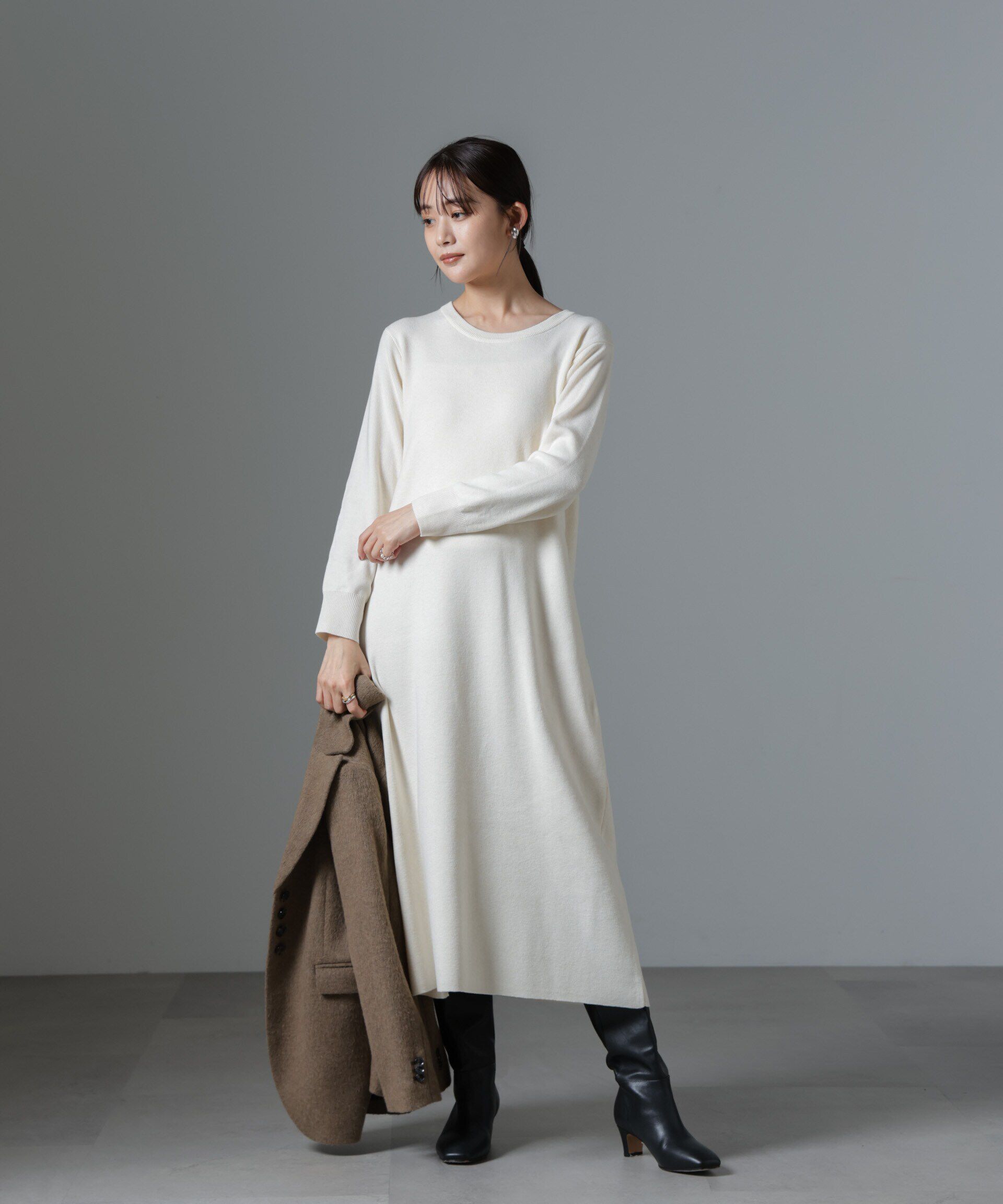 nano･universe「チュールビスチェセットニットワンピース」|ワンピース|