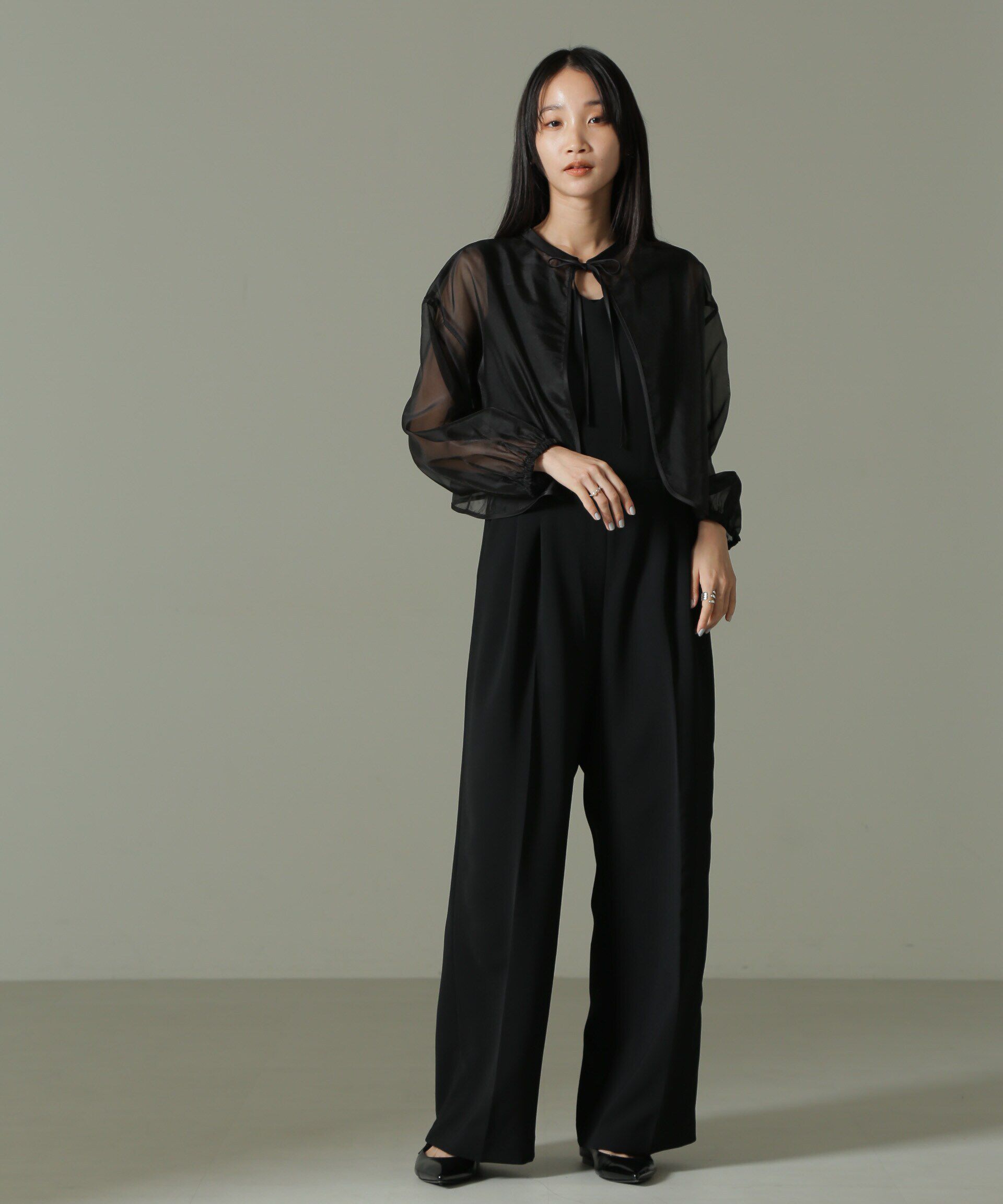 nano･universe「オーガンジーボレロ＆オールインワンセットパンツ」|ワンピース|