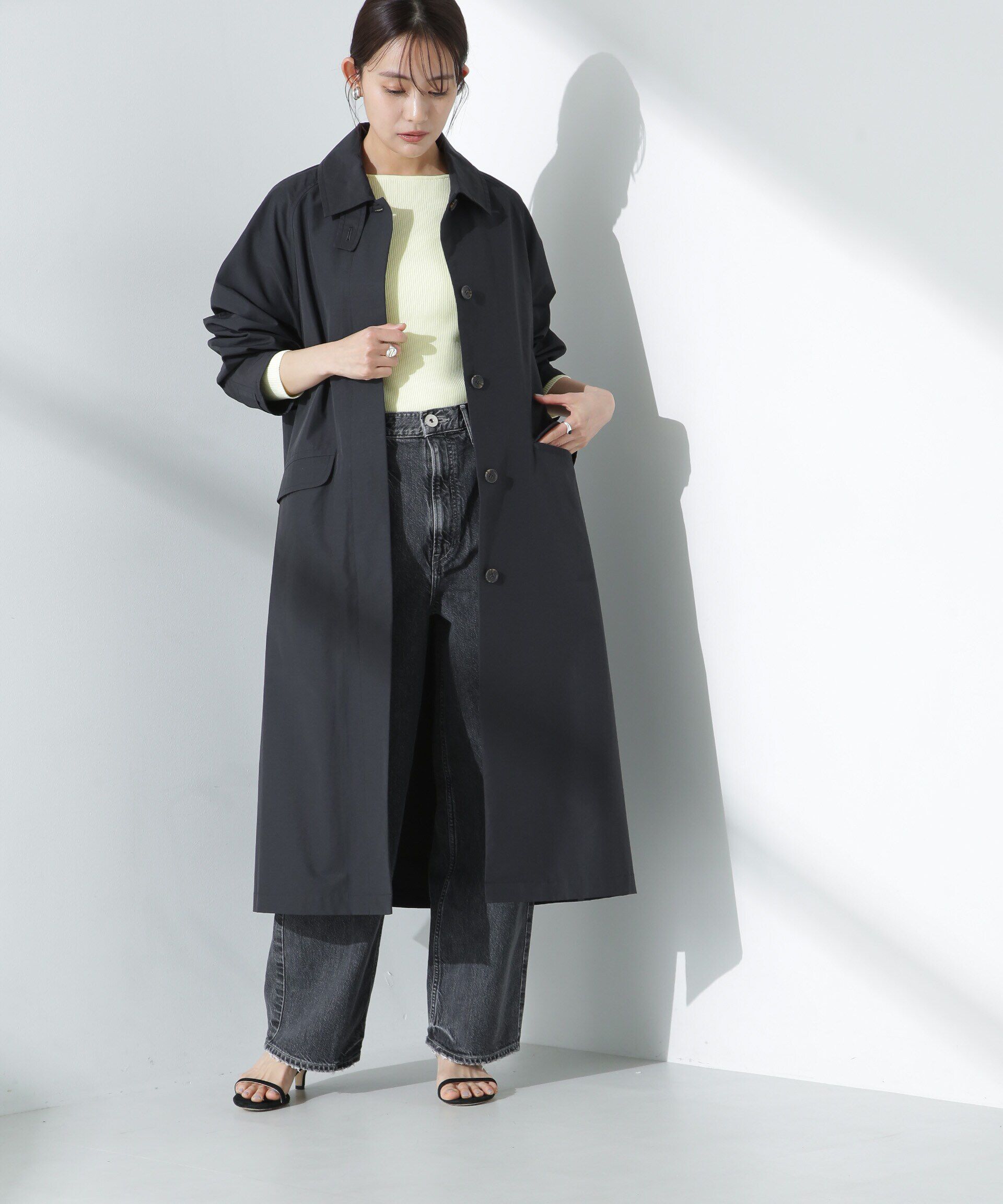 nano･universe「撥水＆花粉ガード ステンカラーコート」|その他|ブラック