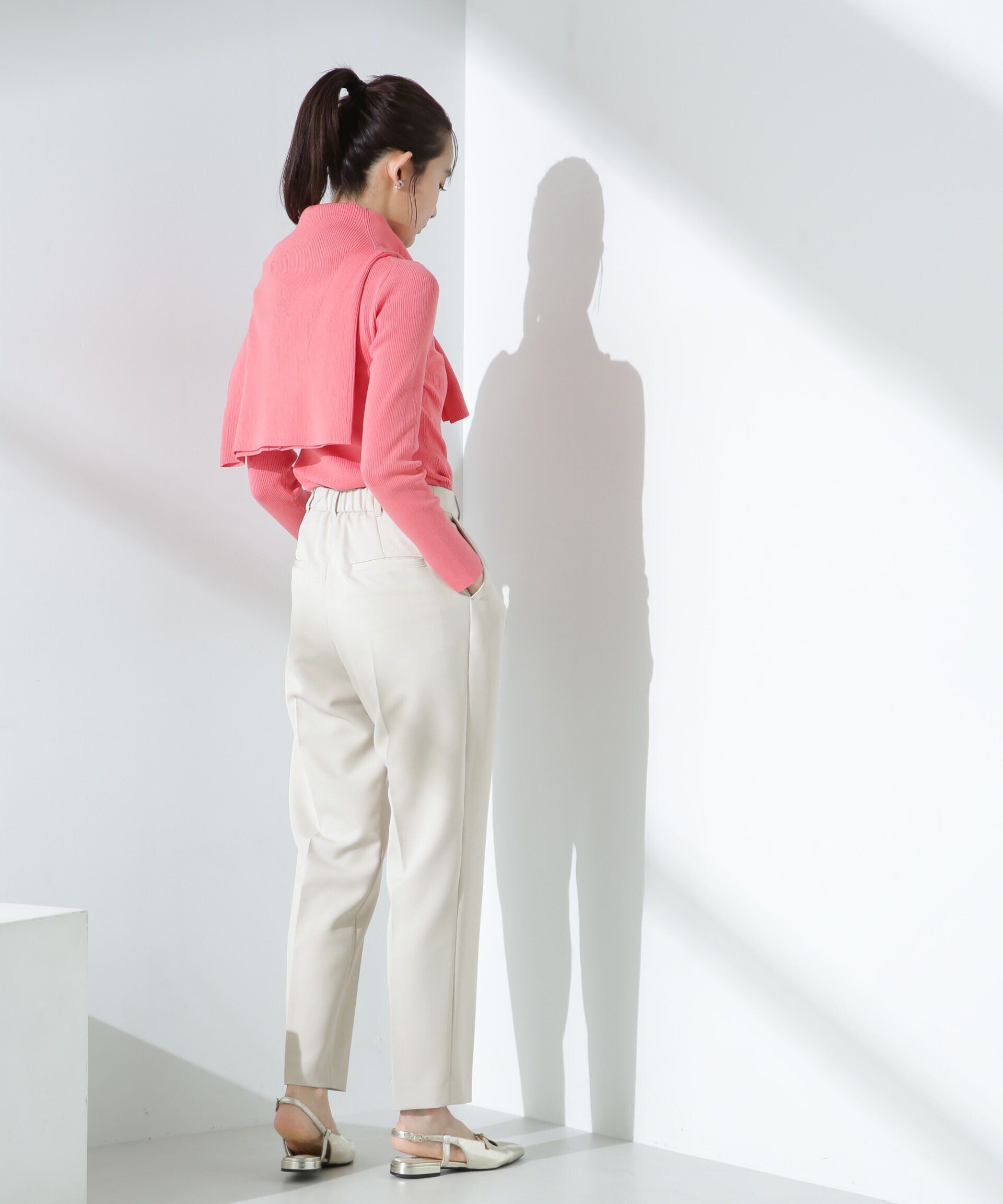 nano･universe「デイリーファンクション タックテーパードパンツ(セットアップ可)」|チノ|