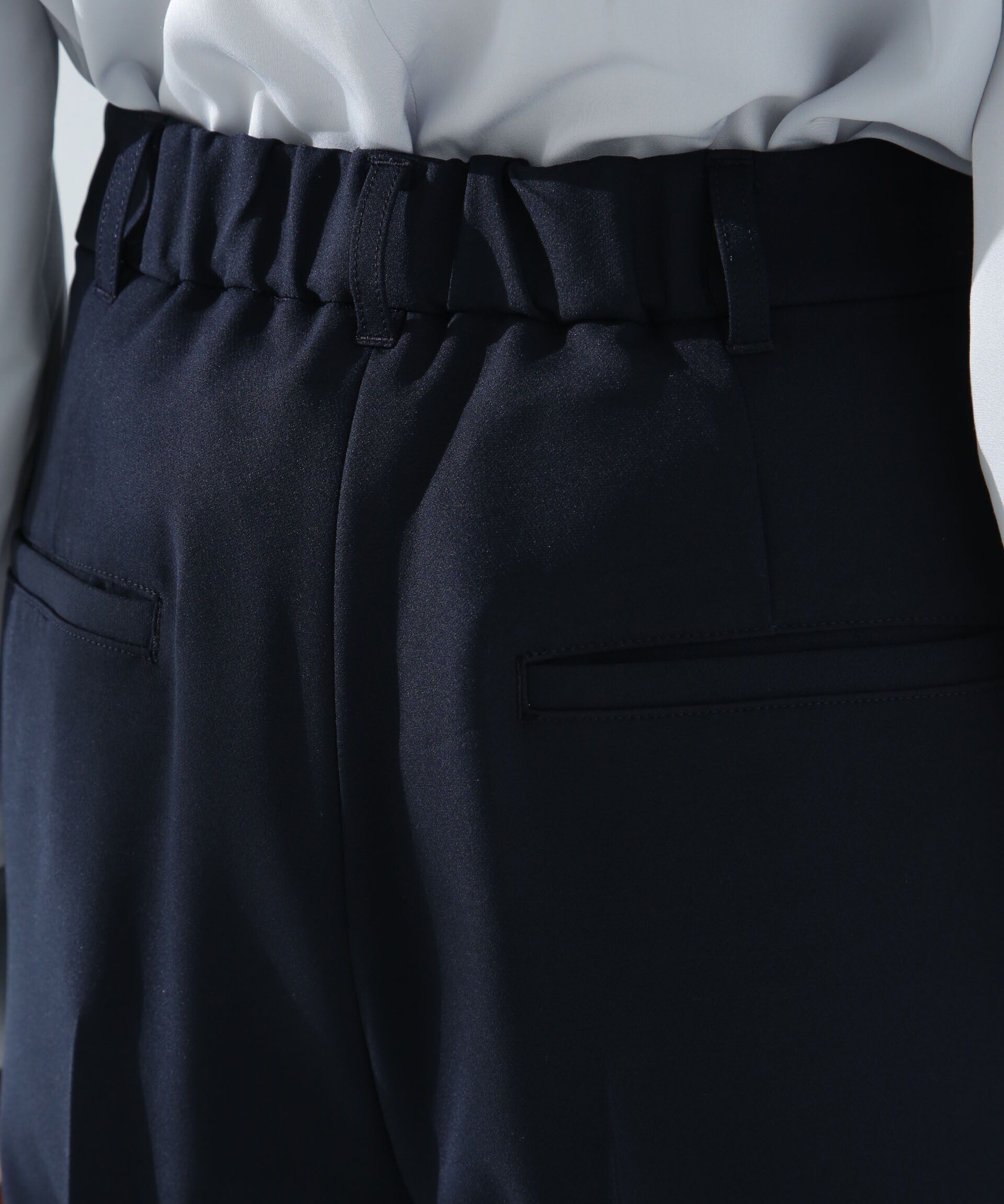 nano･universe「デイリーファンクション タックテーパードパンツ(セットアップ可)」|チノ|