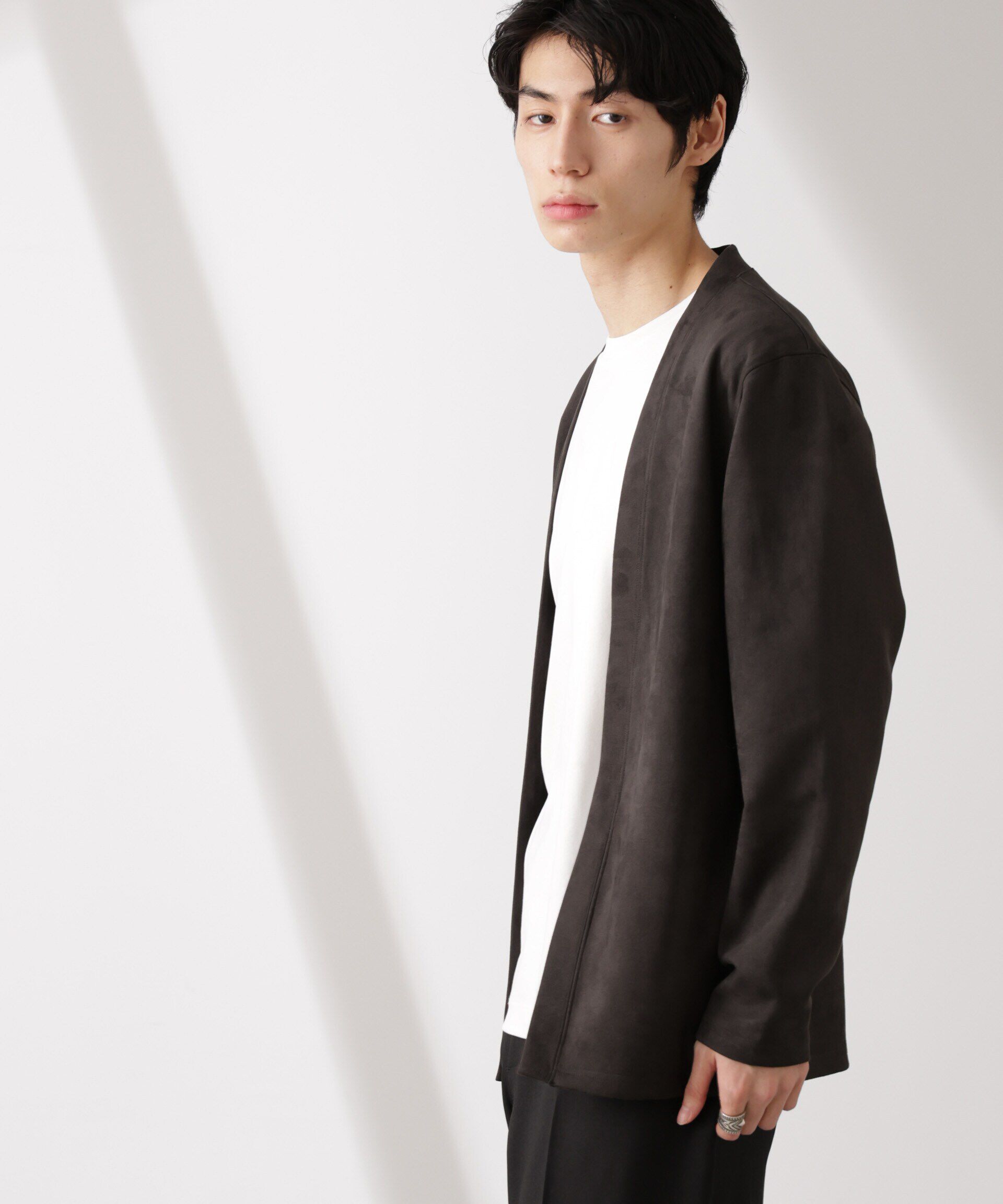 nano･universe「フェイクスエードトッパーカーディガン」|Tシャツ・カットソー|