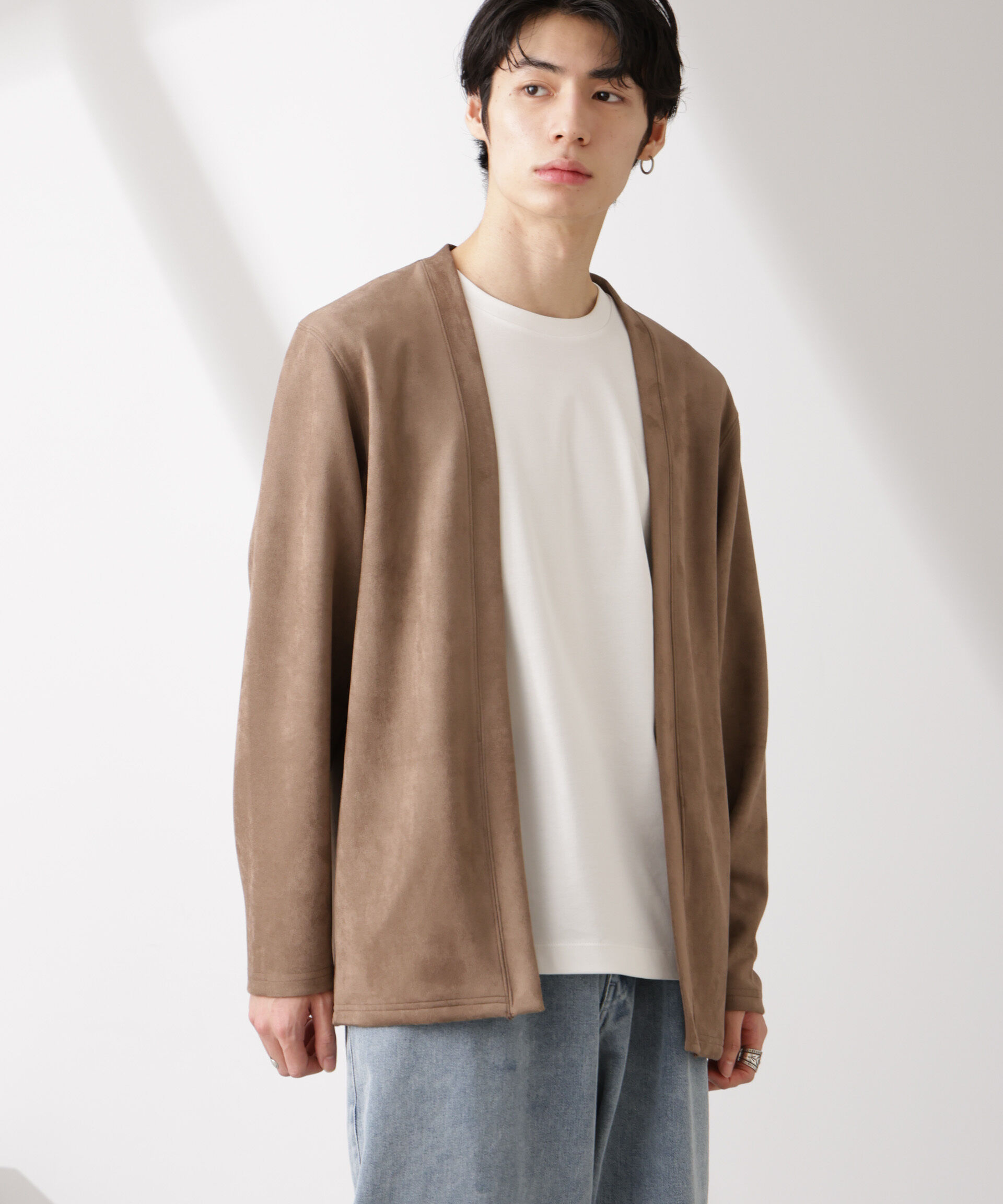 nano･universe「フェイクスエードトッパーカーディガン」|Tシャツ・カットソー|モカ3