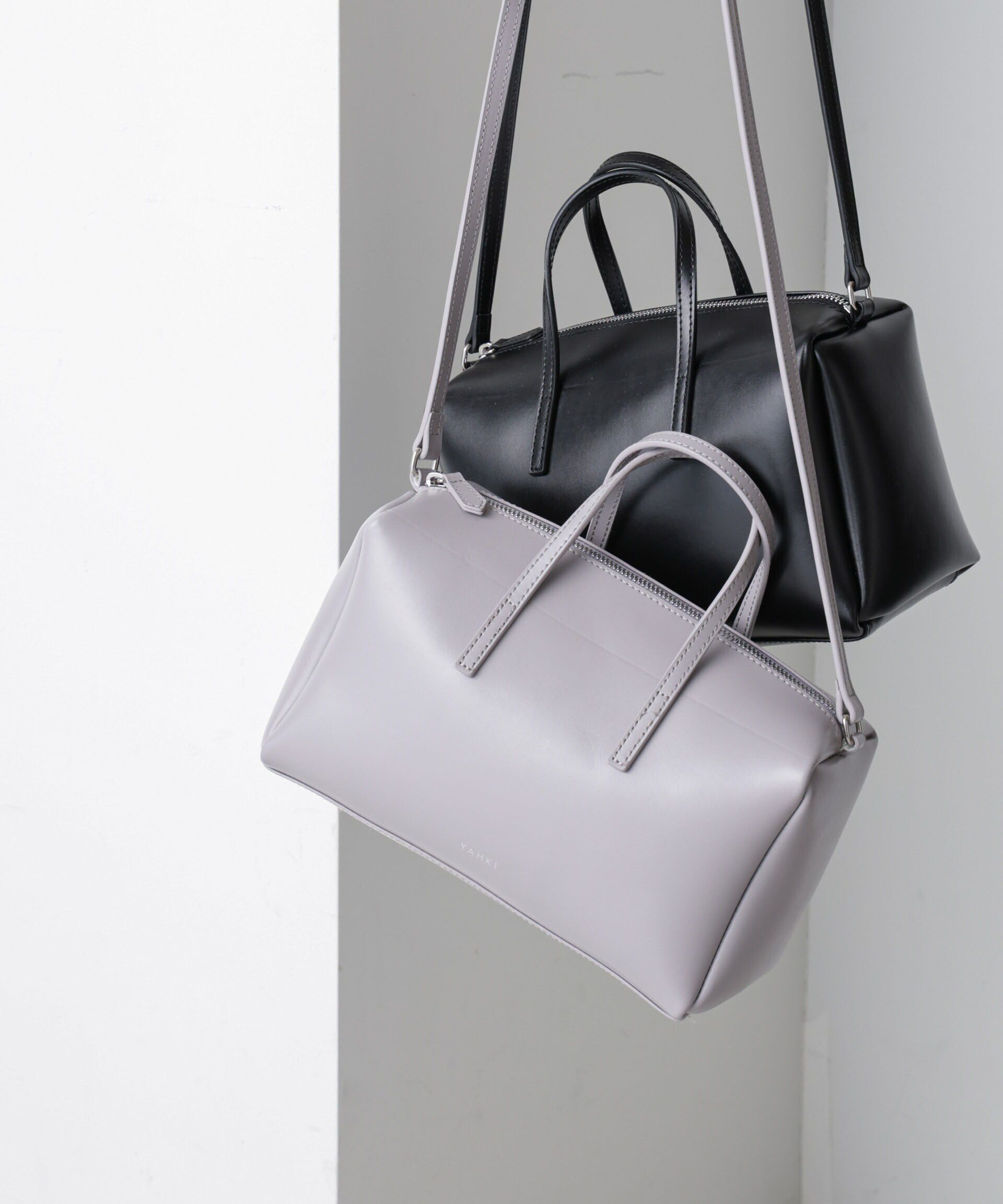 nano･universe「YAHKI/W FACE 2WAYスクエアボストンバッグ」|ショルダー・メッセンジャー|ピンクグレー3