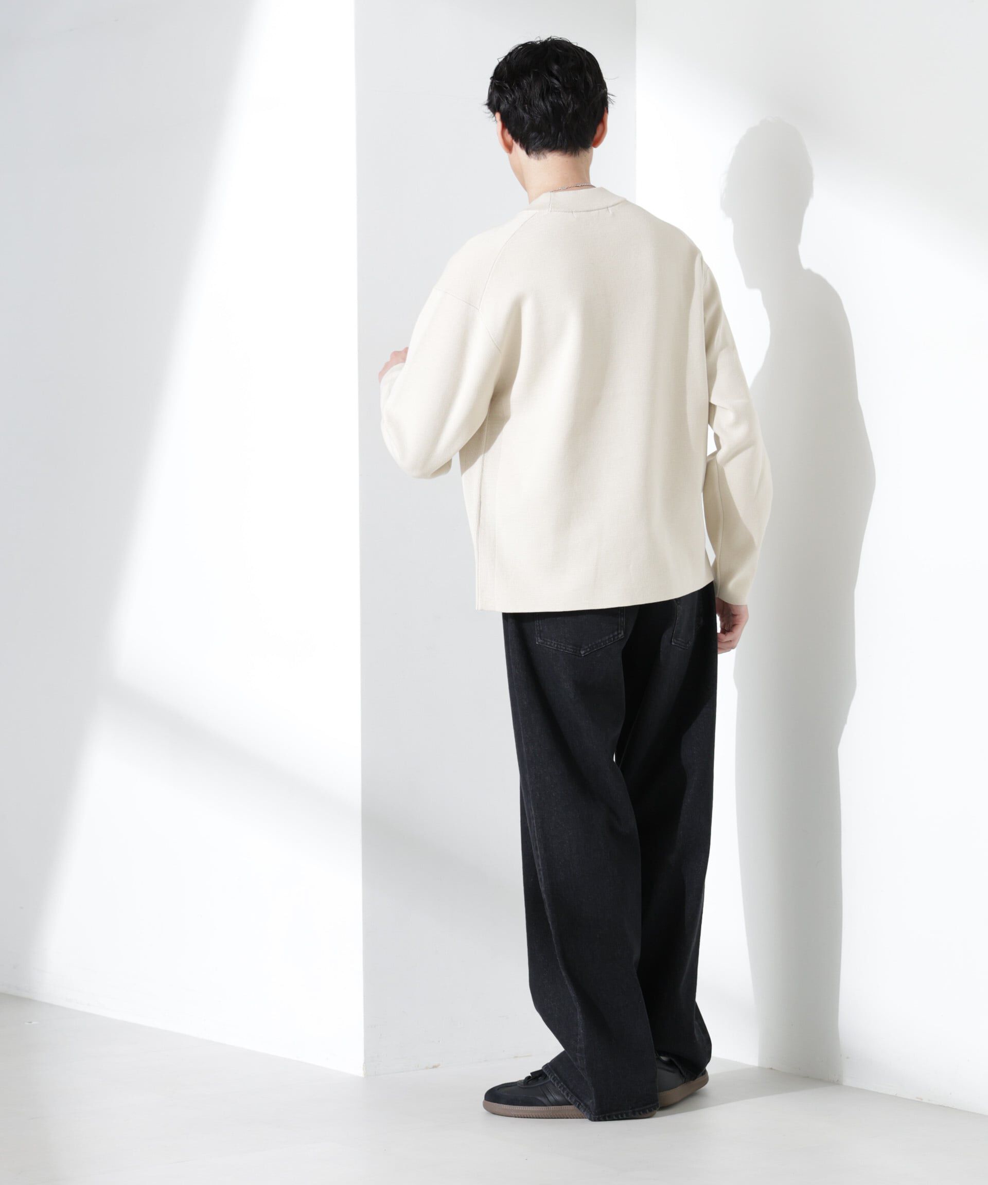 nano･universe「14ゲージミラノリブ ジャケTEE 長袖 （手洗い可能）」|ニット・セーター|