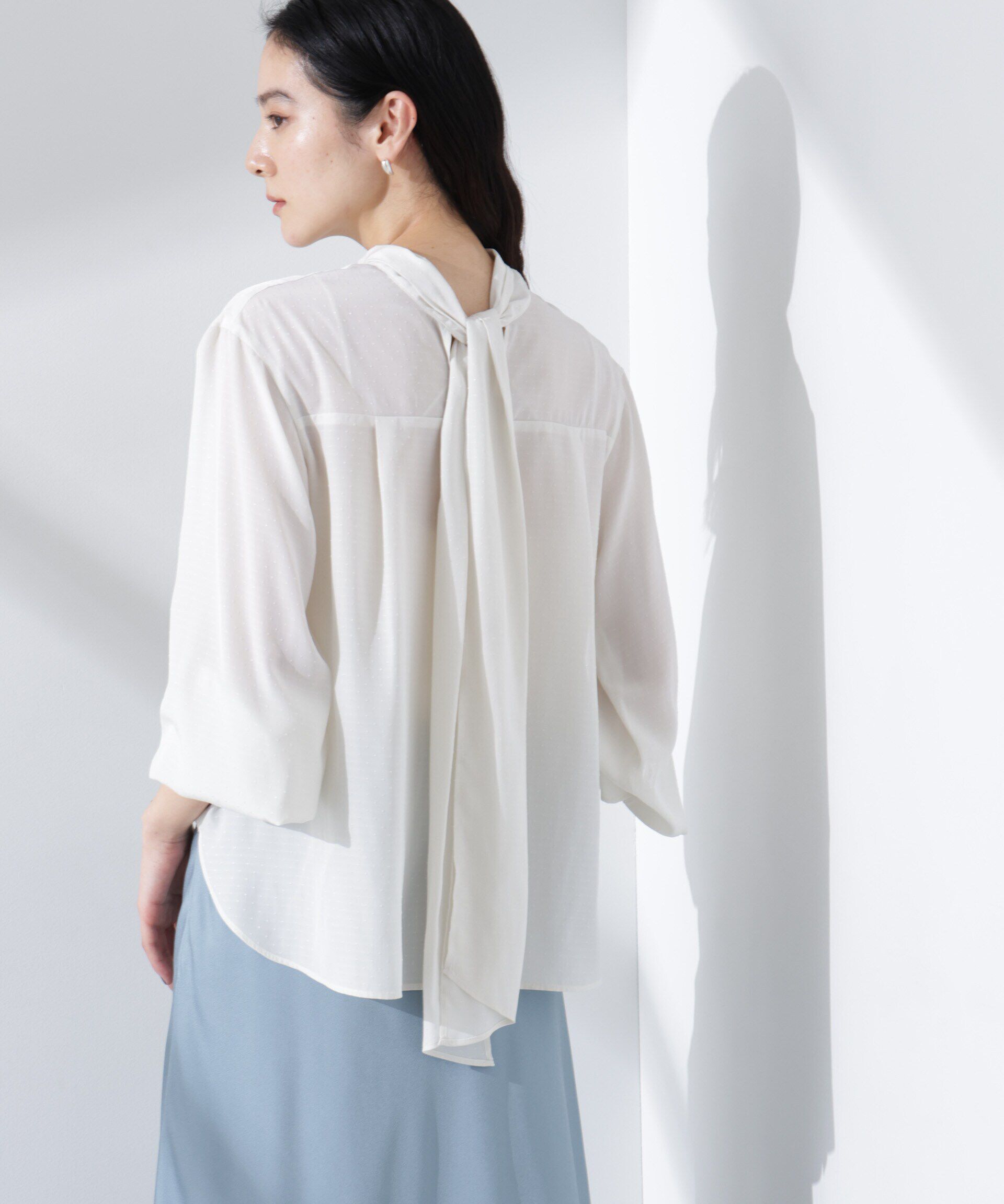 nano･universe「前後2WAYボウタイブラウス」|シャツ・ブラウス|