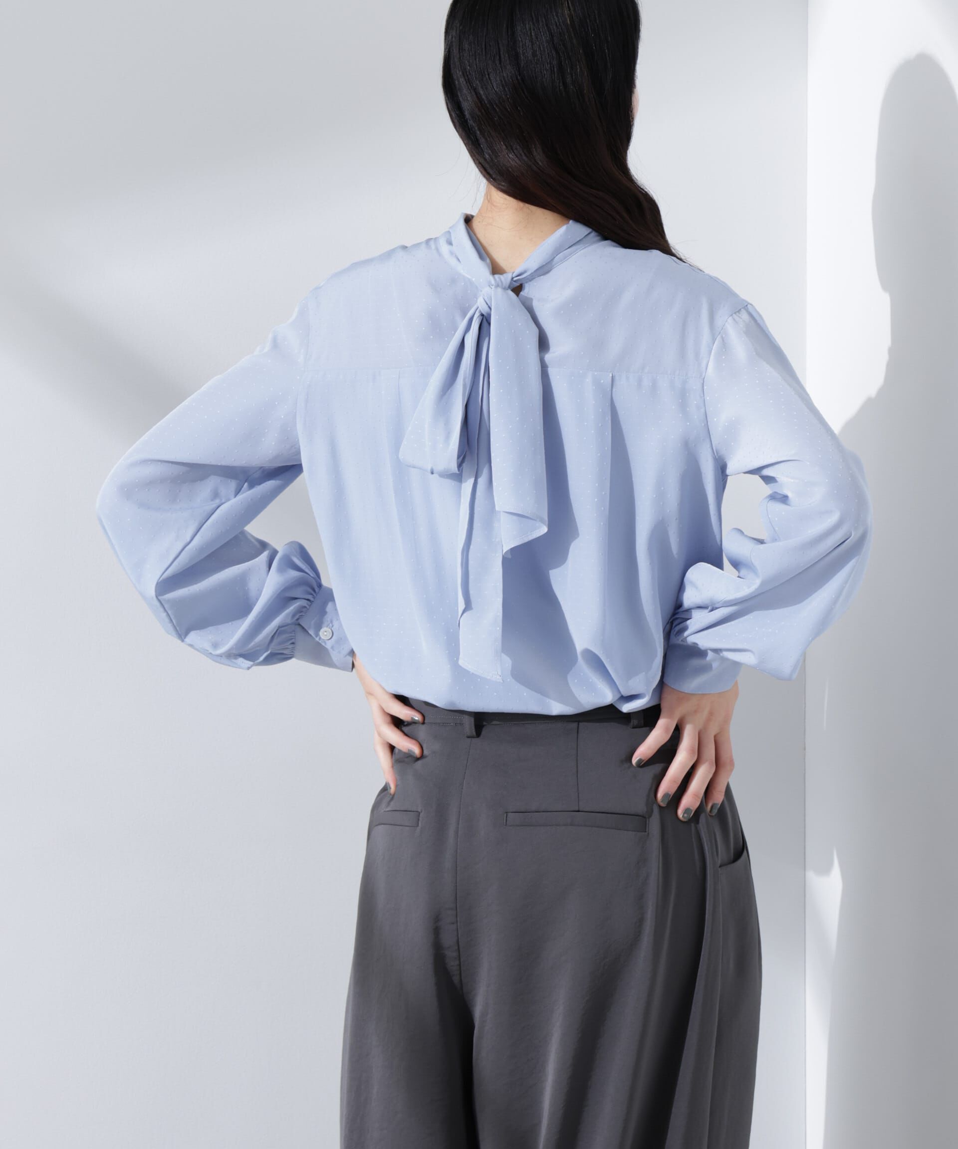 nano･universe「前後2WAYボウタイブラウス」|シャツ・ブラウス|