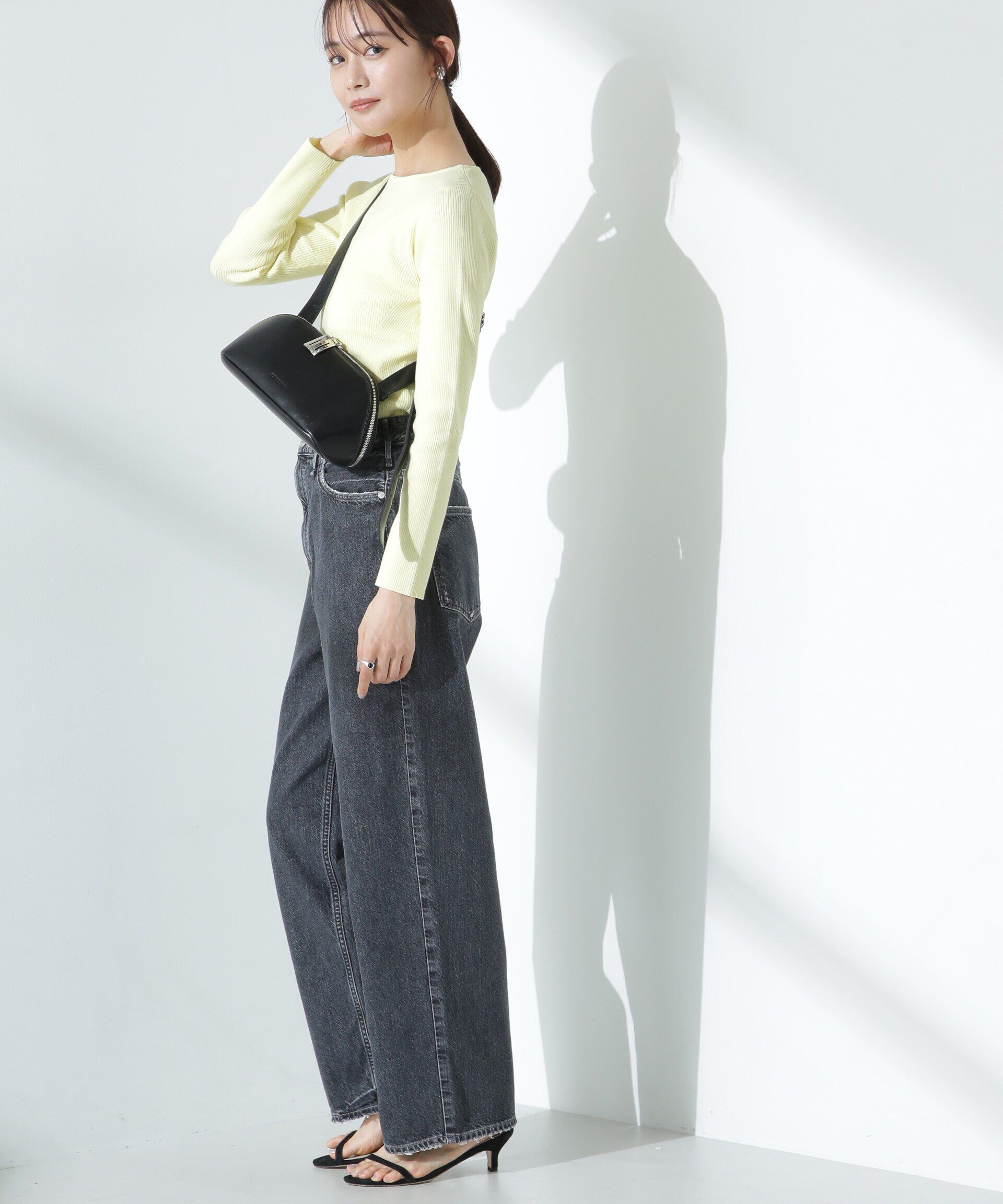 nano･universe「ウォッシャブルハイツイストボートネックリブニット」|ニット・セーター|