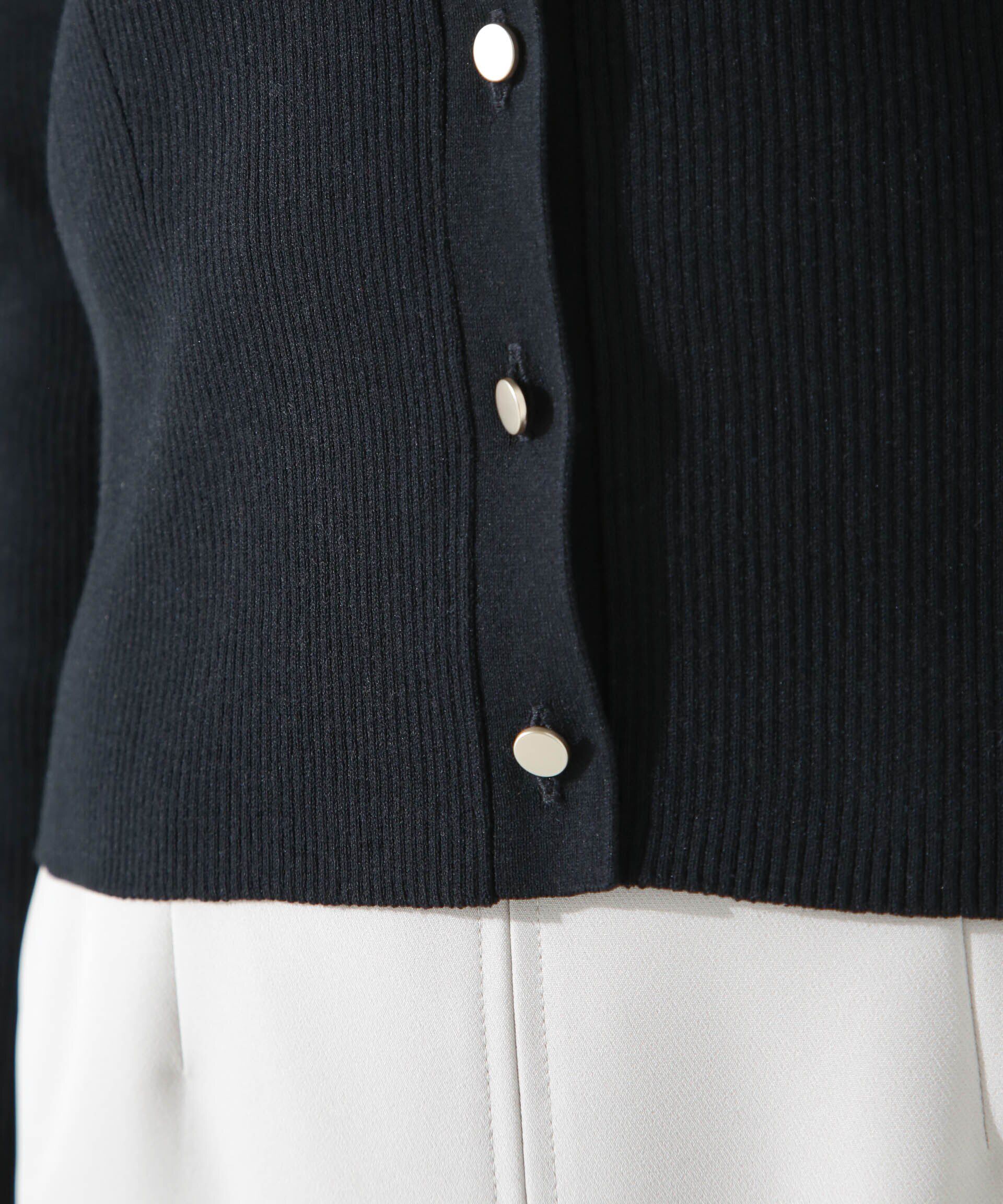 nano･universe「ウォッシャブルハイツイストVネックリブカーディガン」|ニット・セーター|