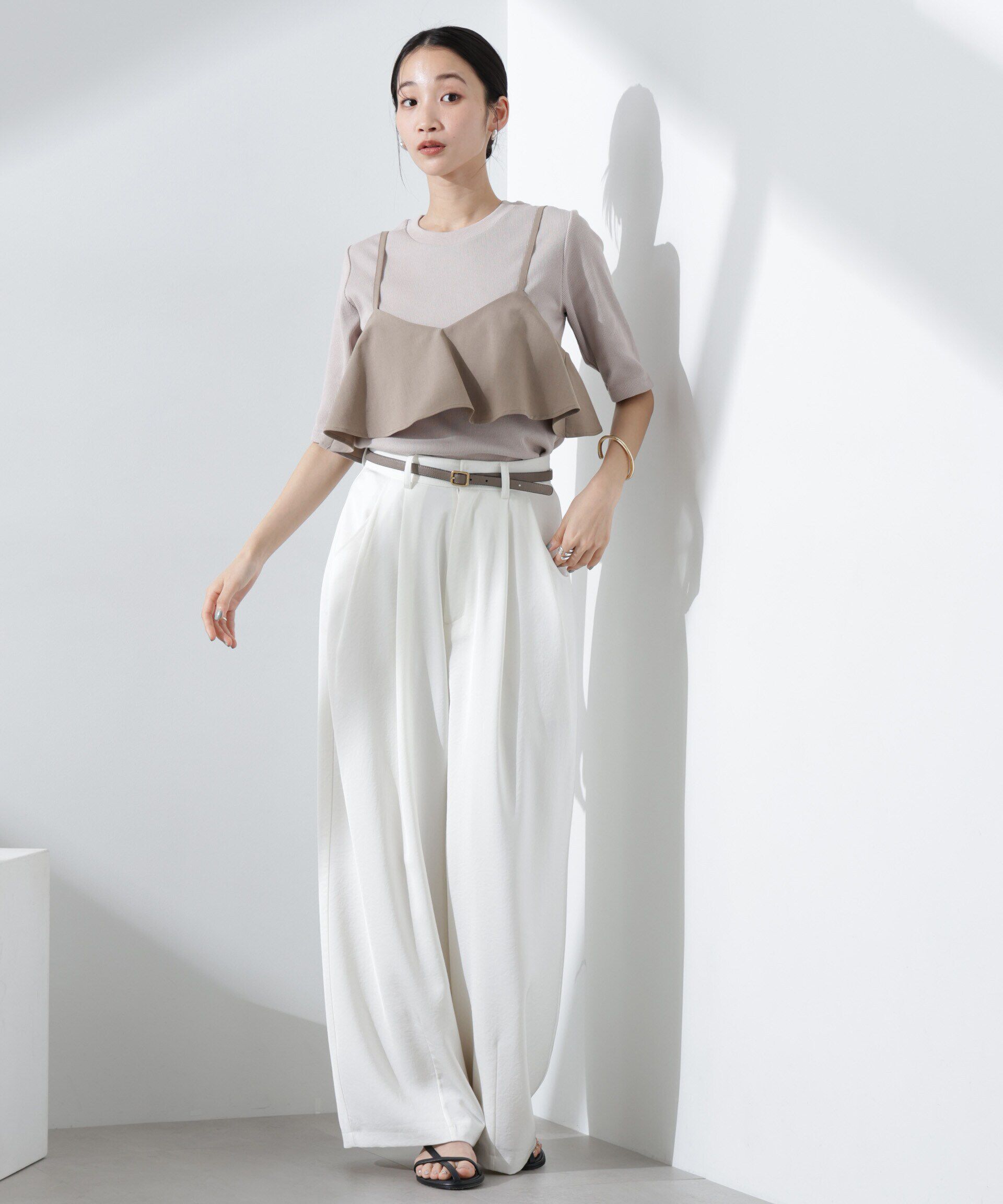 nano･universe「キャミソールビスチェ＋スキッパーワンピースSET」|ワンピース|