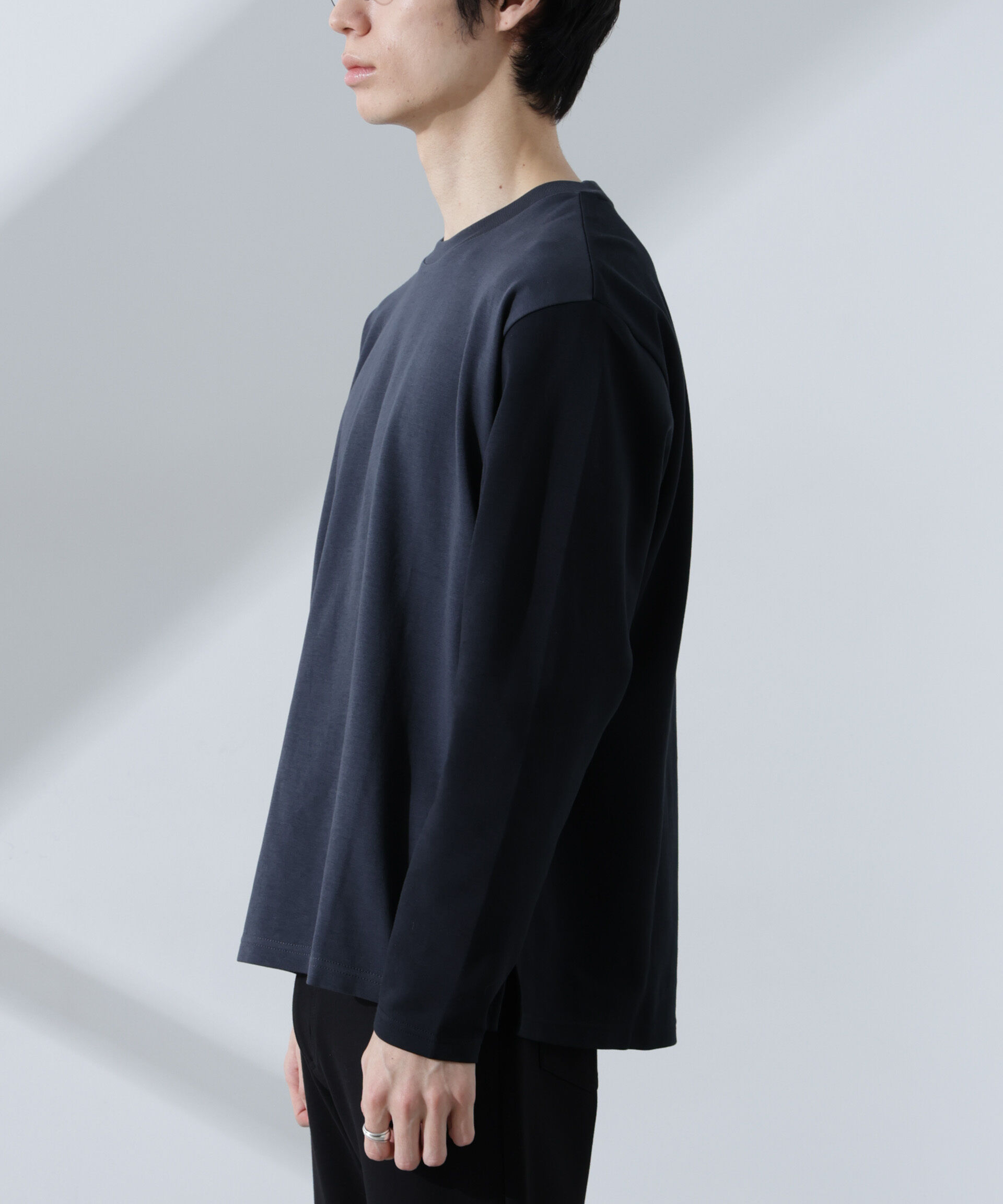 nano･universe「2トーンシルケットTシャツ 長袖」|Tシャツ・カットソー|