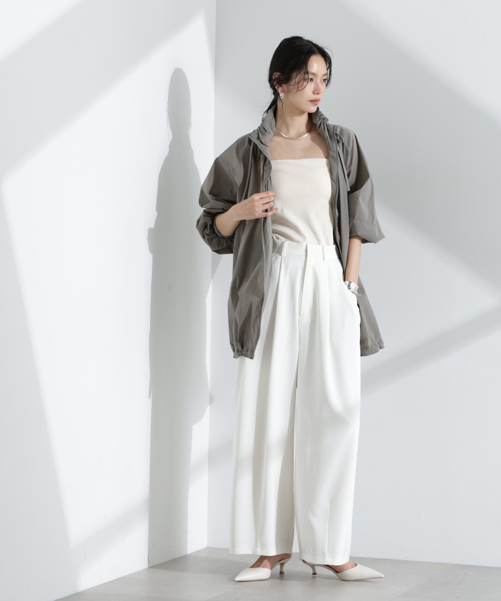 nano･universe「ナイロンワッシャーオーバーサイズライトブルゾン」|ブルゾン・スタジャン|