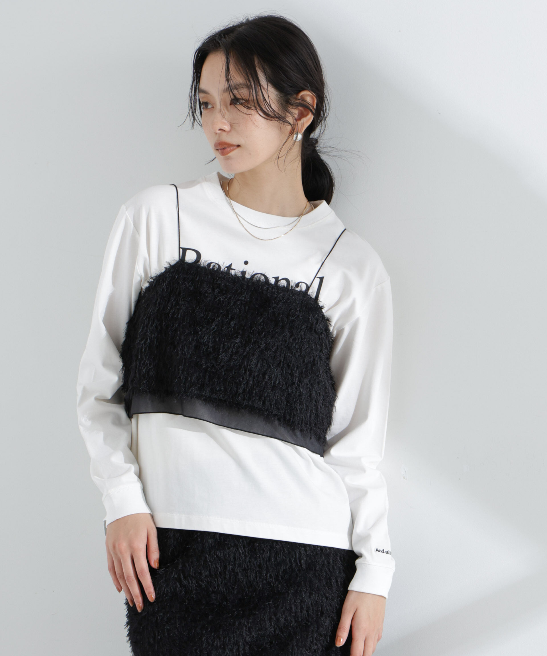 nano･universe「チュールフリンジキャミソールビスチェ(セットアップ可)」|シャツ・ブラウス|