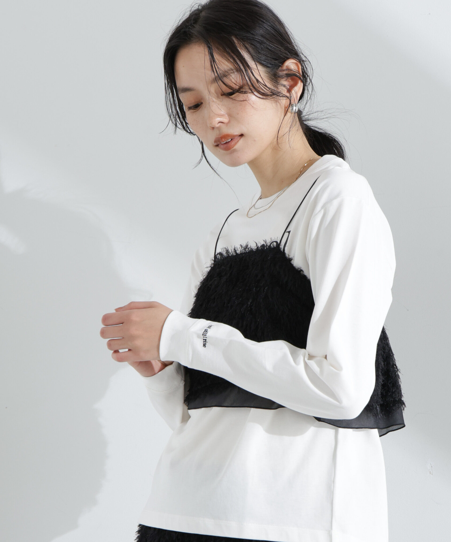 nano･universe「チュールフリンジキャミソールビスチェ(セットアップ可)」|シャツ・ブラウス|