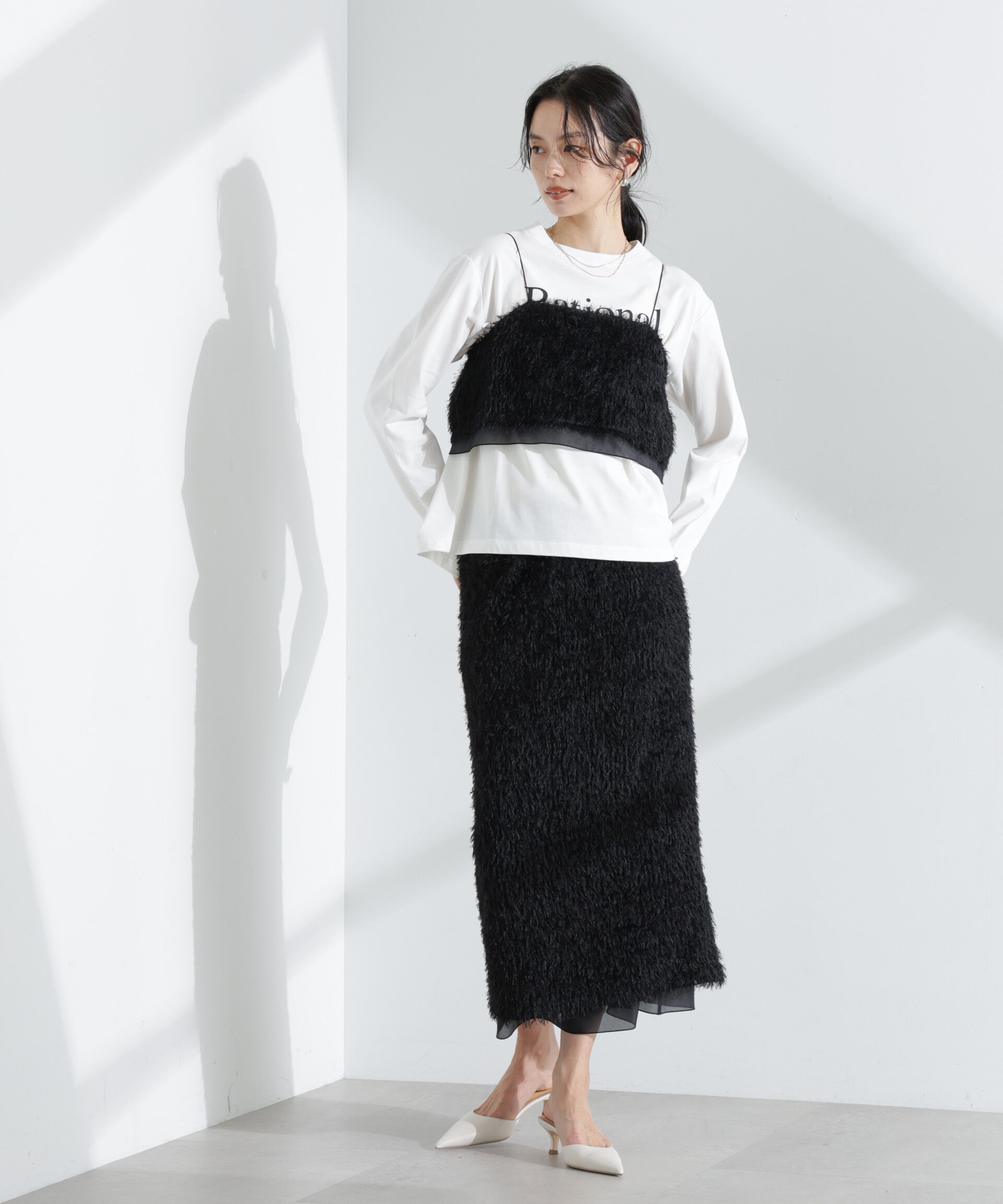 nano･universe「チュールフリンジキャミソールビスチェ(セットアップ可)」|シャツ・ブラウス|