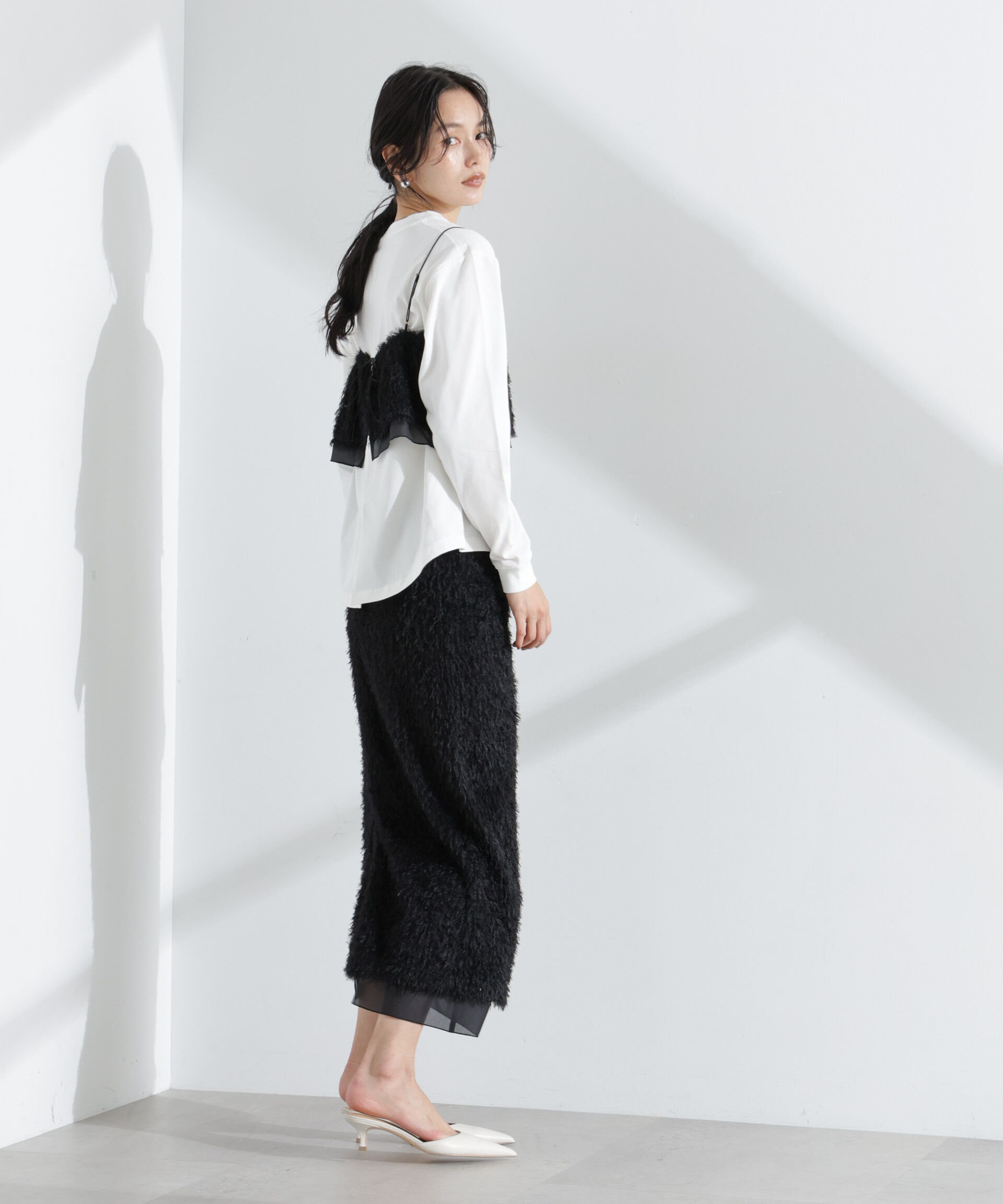 nano･universe「チュールフリンジキャミソールビスチェ(セットアップ可)」|シャツ・ブラウス|