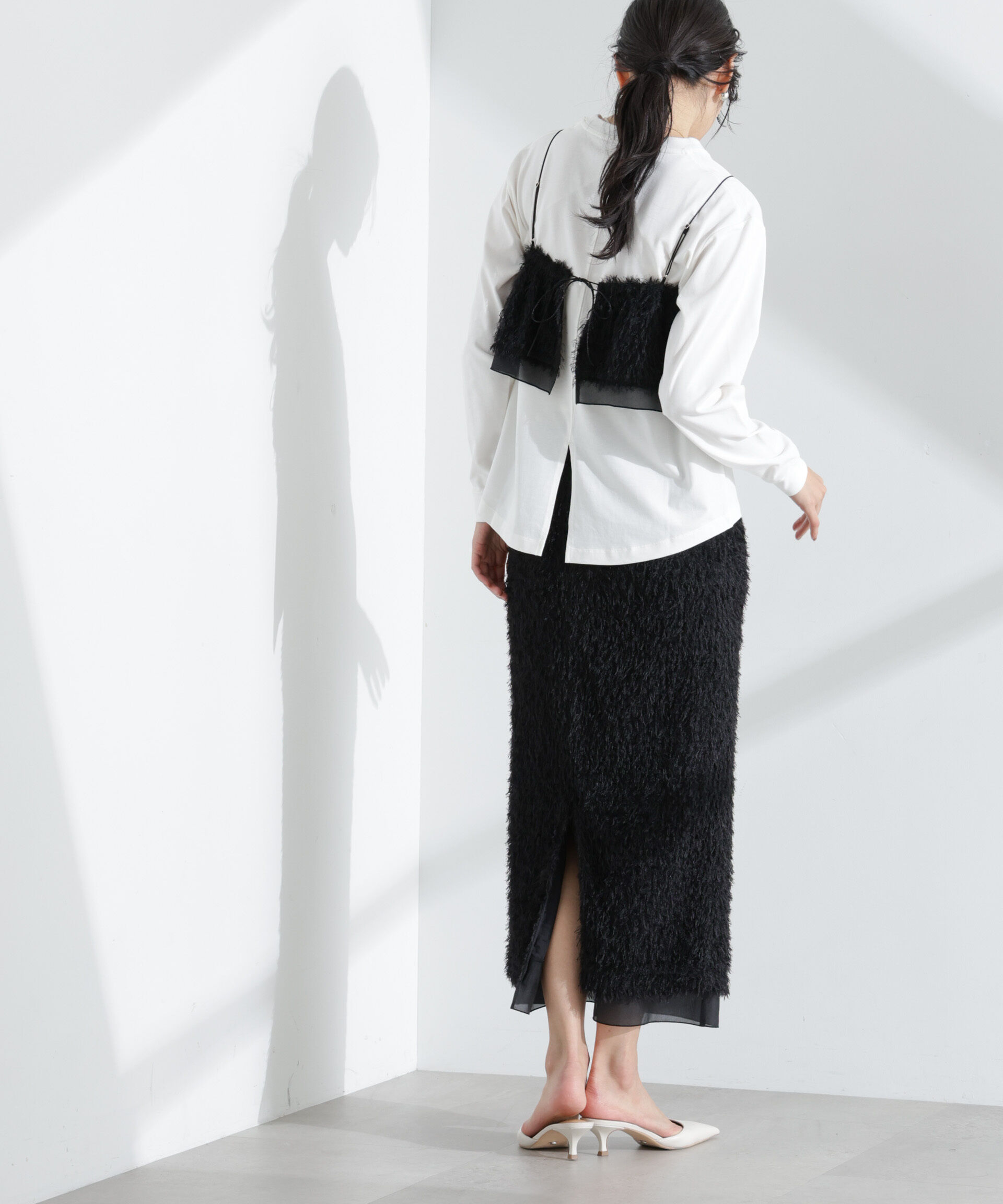 nano･universe「チュールフリンジキャミソールビスチェ(セットアップ可)」|シャツ・ブラウス|