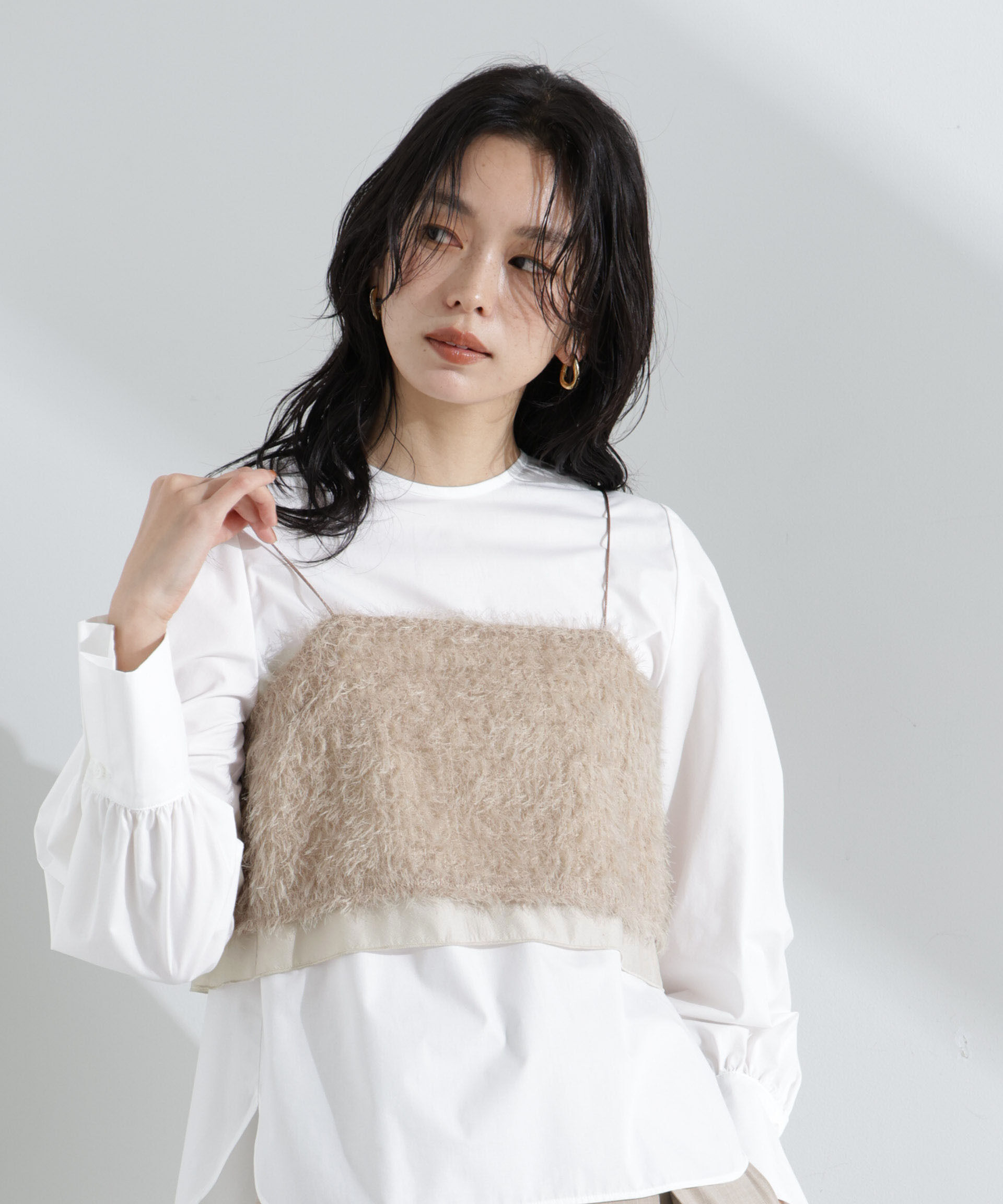 nano･universe「チュールフリンジキャミソールビスチェ(セットアップ可)」|シャツ・ブラウス|