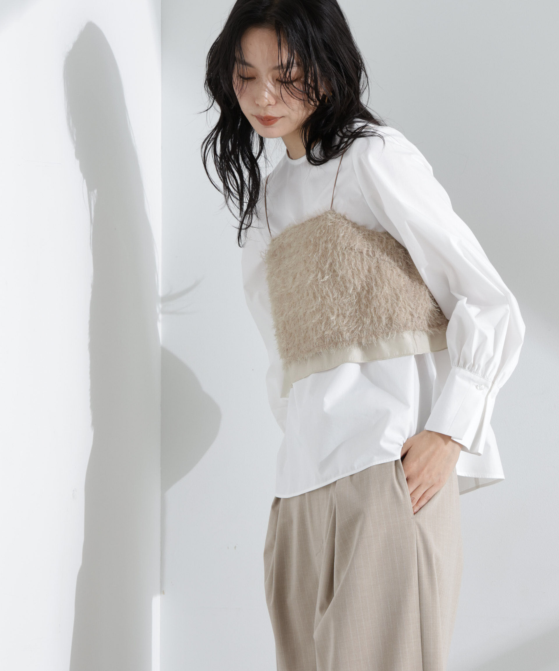 nano･universe「チュールフリンジキャミソールビスチェ(セットアップ可)」|シャツ・ブラウス|