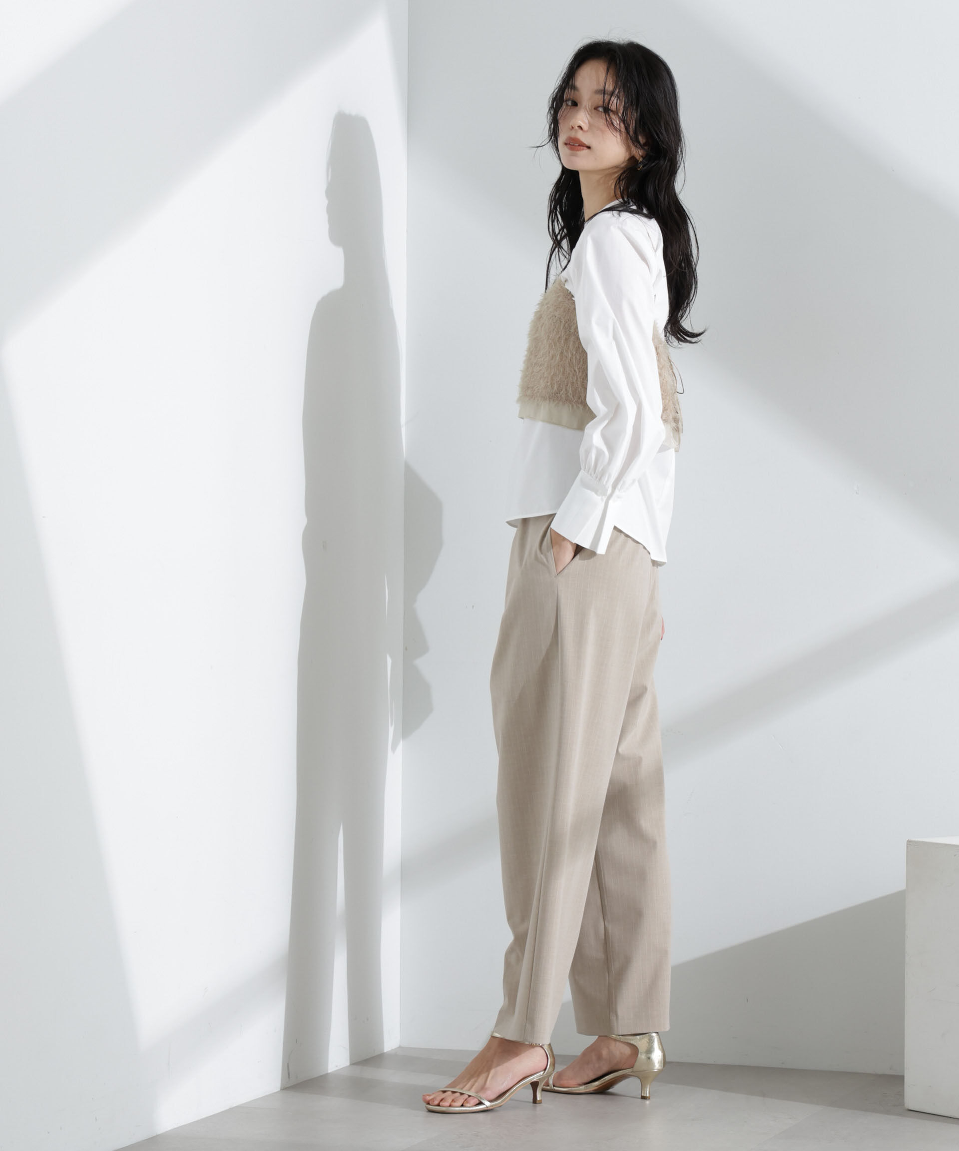 nano･universe「チュールフリンジキャミソールビスチェ(セットアップ可)」|シャツ・ブラウス|