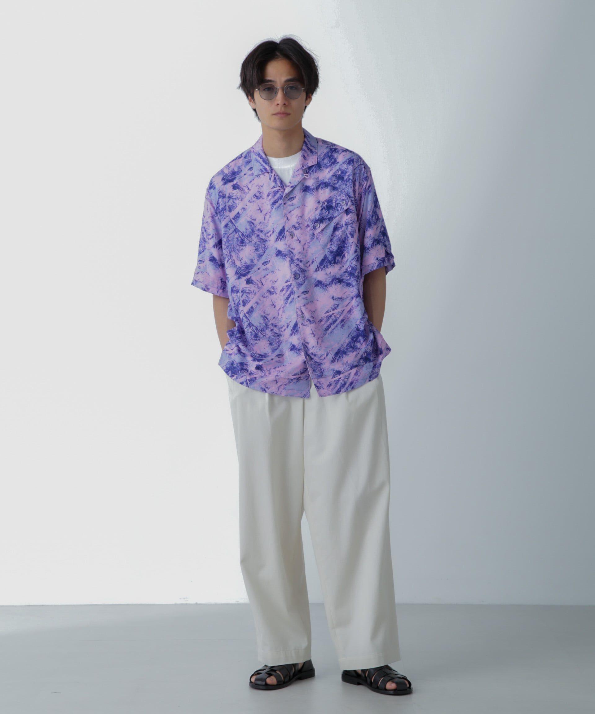 nano･universe「White Mountaineering/JUNGLE PATTERN OPEN COLLAR S/S」|シャツ・ブラウス|