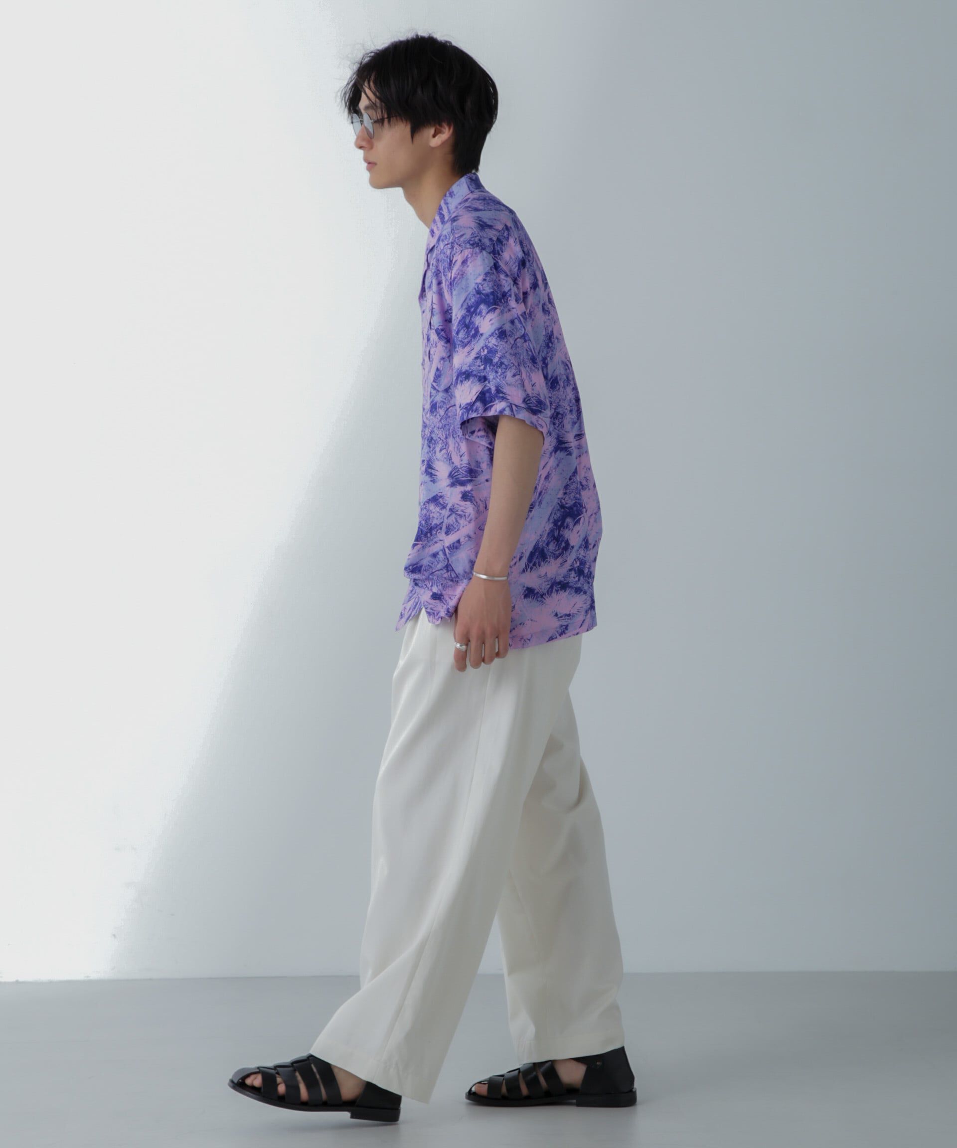 nano･universe「White Mountaineering/JUNGLE PATTERN OPEN COLLAR S/S」|シャツ・ブラウス|