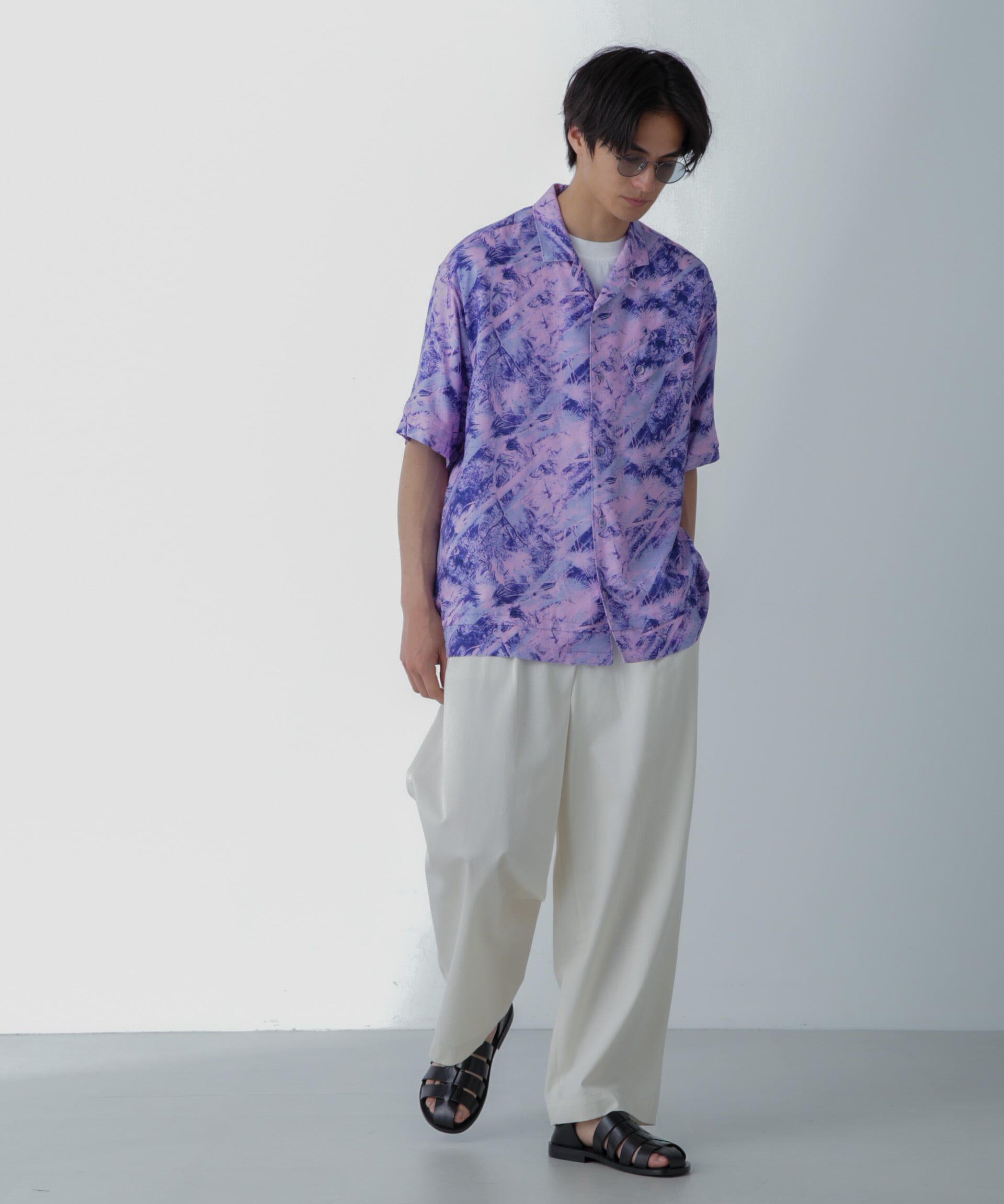 nano･universe「White Mountaineering/JUNGLE PATTERN OPEN COLLAR S/S」|シャツ・ブラウス|
