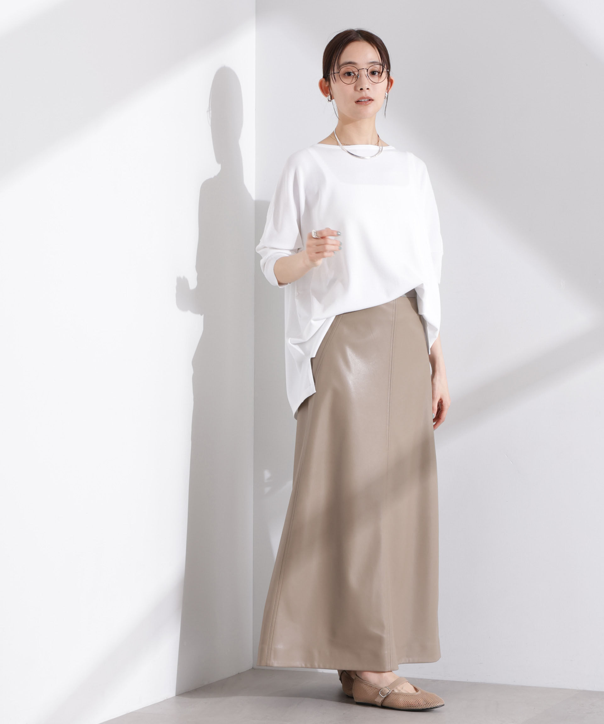 nano･universe「洗濯機洗い可UVカット接触冷感ワイドニットプルオーバー」|ニット・セーター|