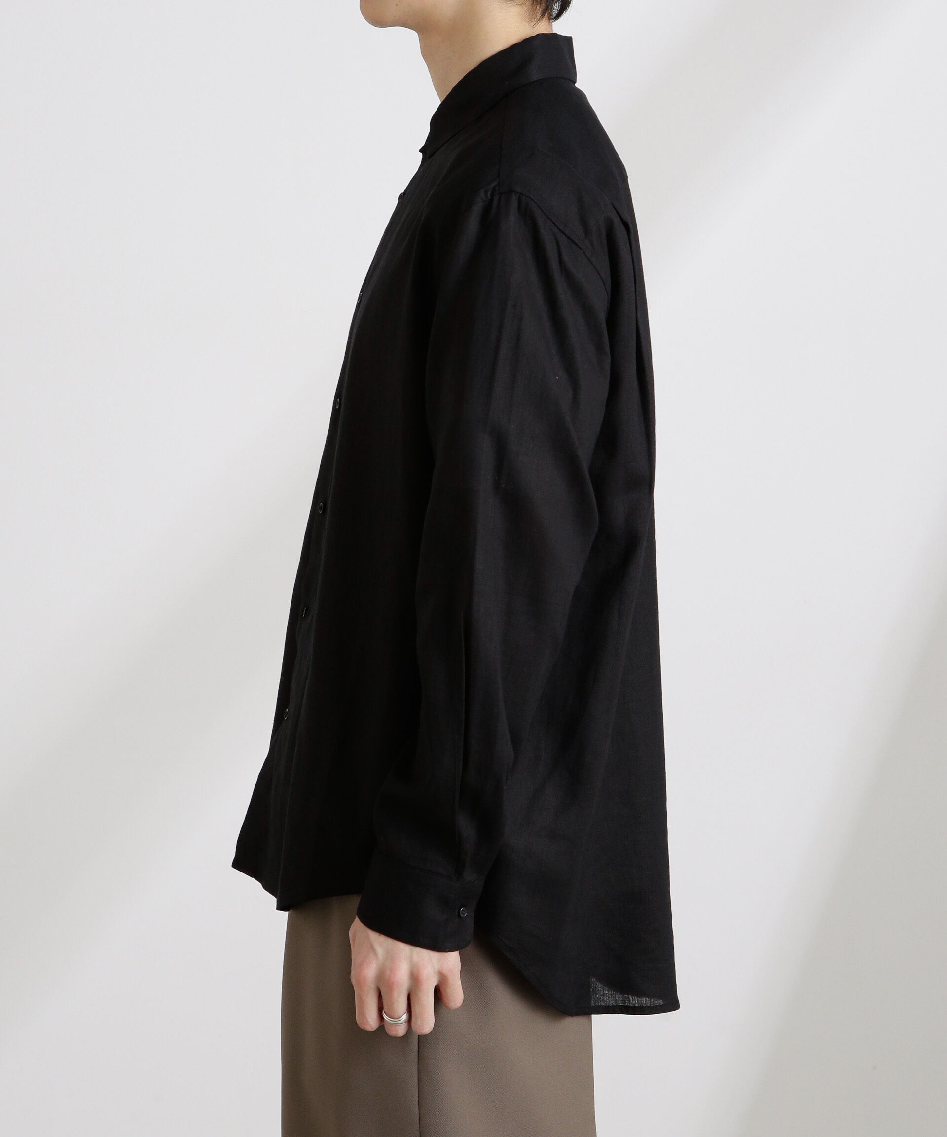 nano･universe「アンチスメルリネン レギュラーカラーシャツ 長袖」|シャツ・ブラウス|