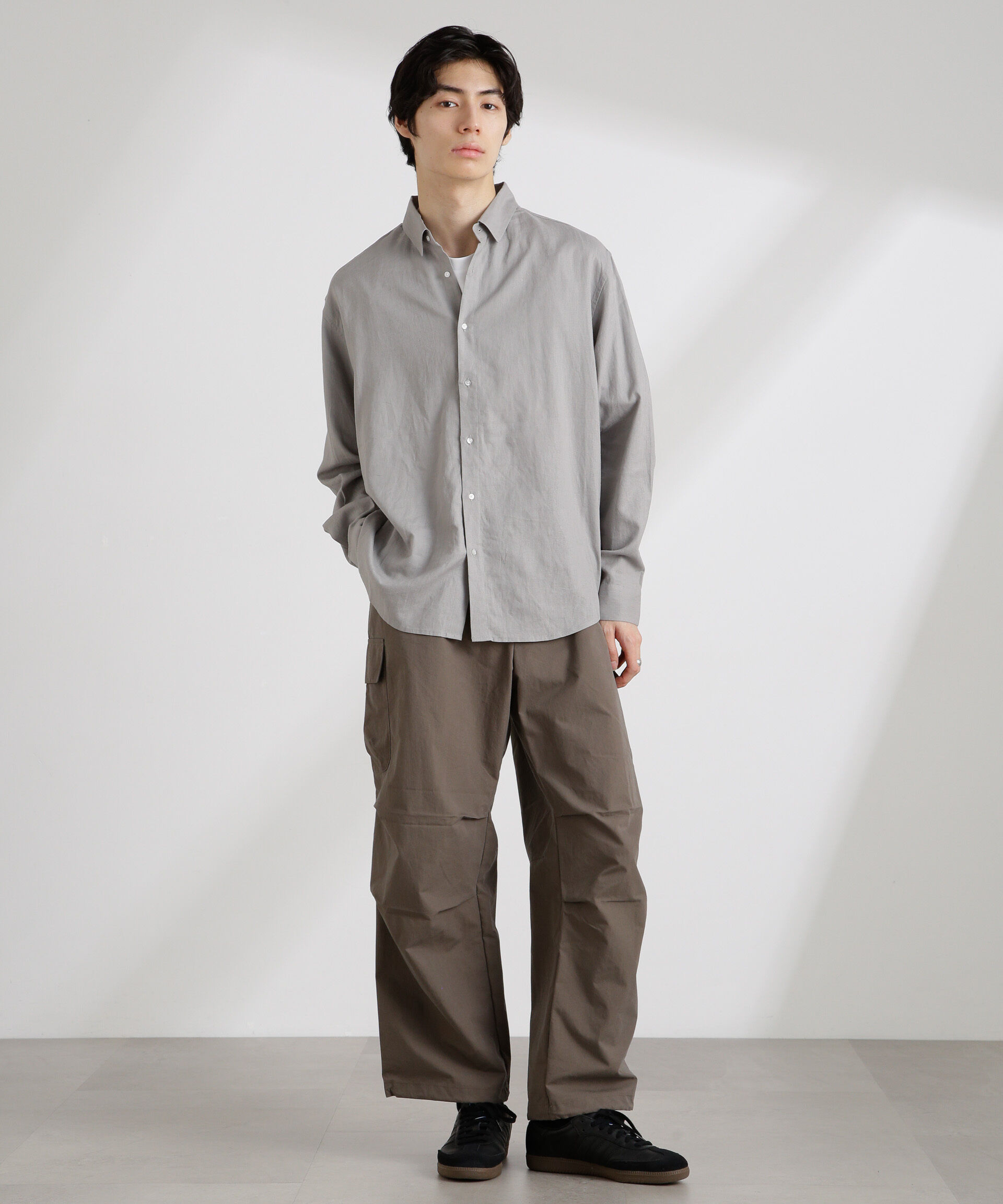 nano･universe「アンチスメルリネン レギュラーカラーシャツ 長袖」|シャツ・ブラウス|