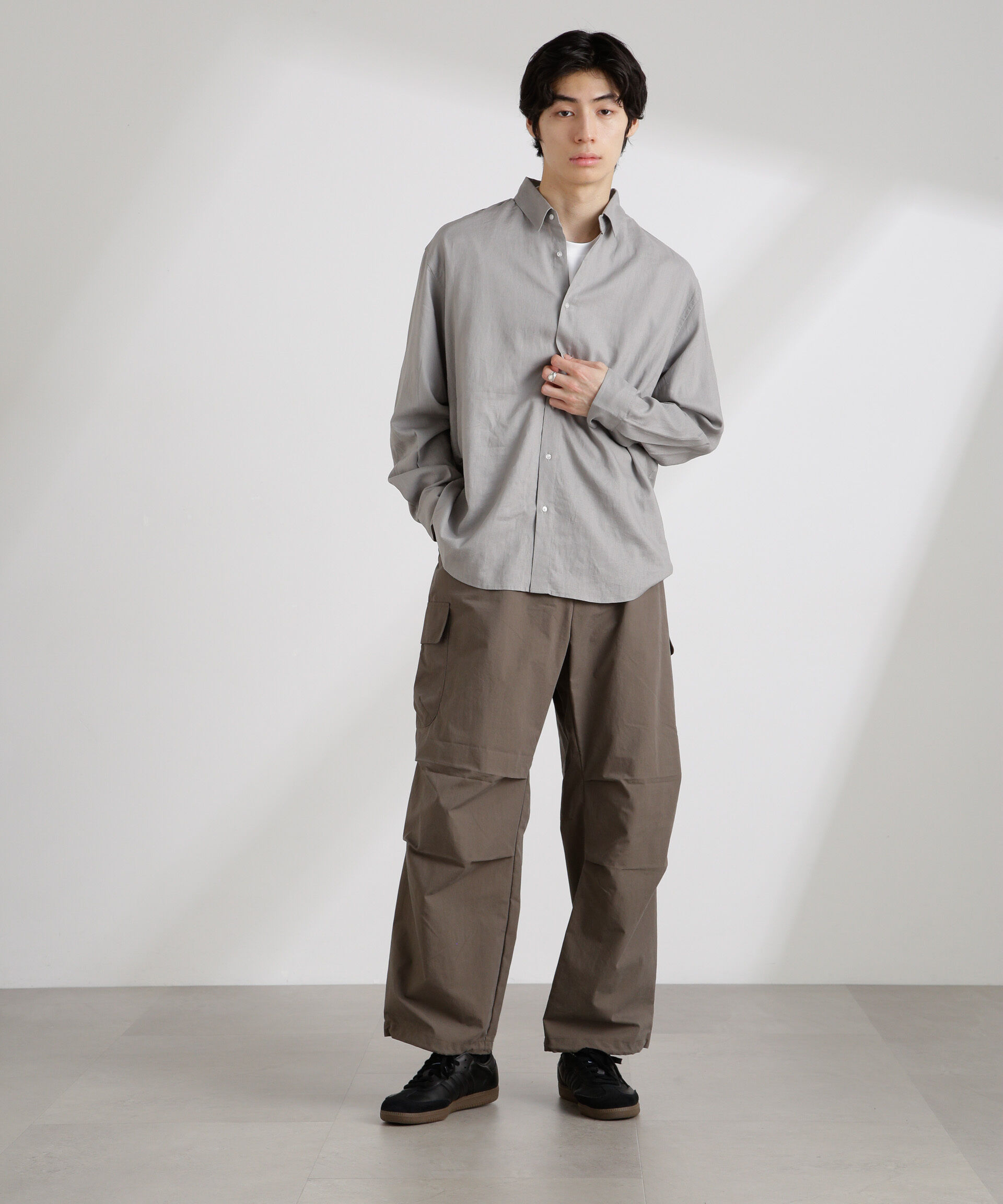 nano･universe「アンチスメルリネン レギュラーカラーシャツ 長袖」|シャツ・ブラウス|