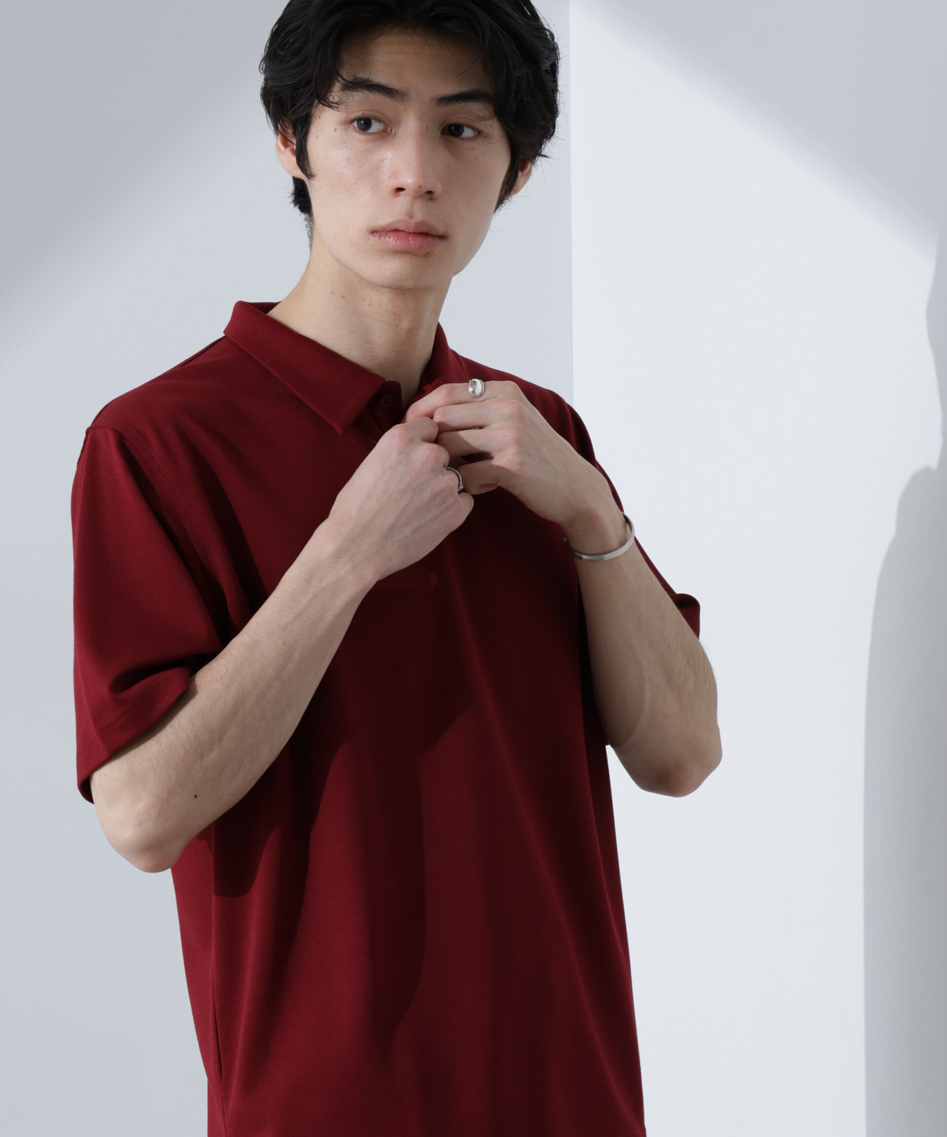 nano･universe「Pe/Ry鹿の子ポロシャツ 半袖」|Tシャツ・カットソー|