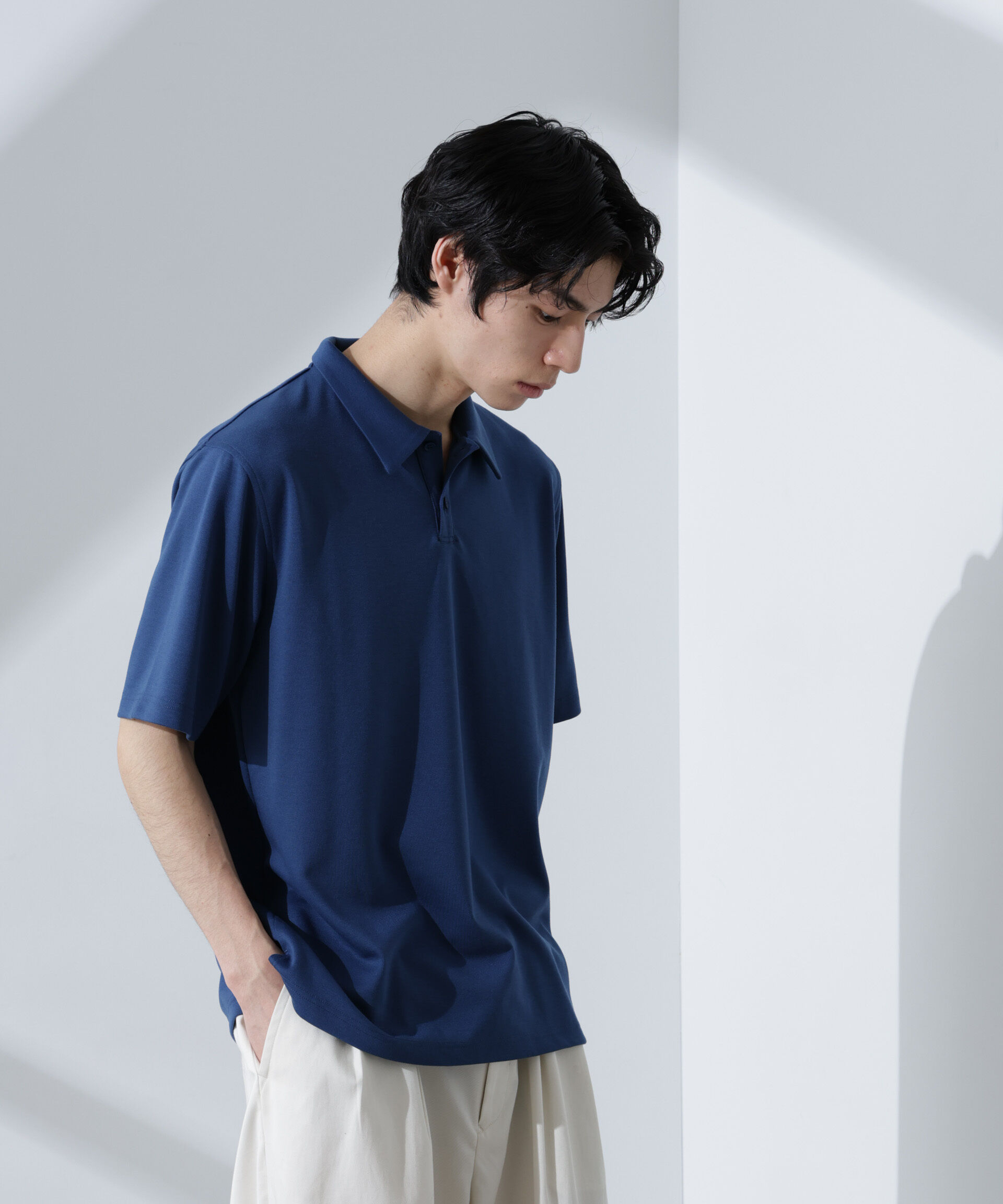 nano･universe「Pe/Ry鹿の子ポロシャツ 半袖」|Tシャツ・カットソー|