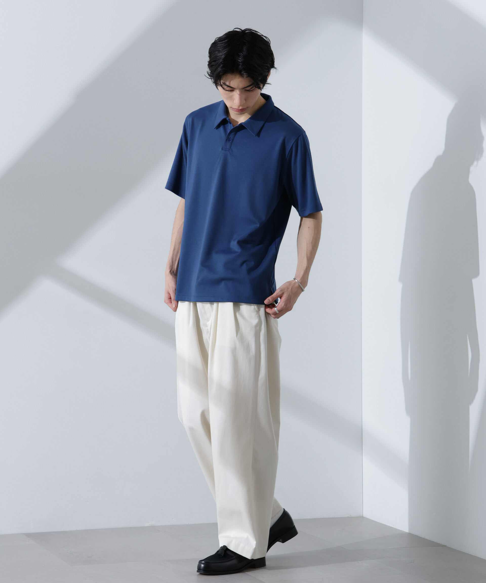 nano･universe「Pe/Ry鹿の子ポロシャツ 半袖」|Tシャツ・カットソー|