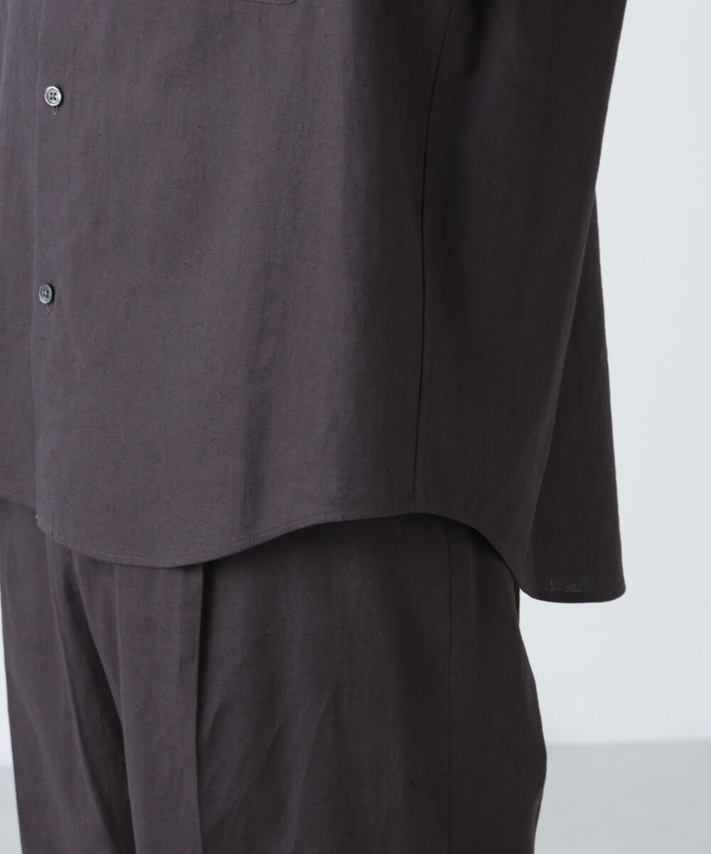 nano･universe「「BELGIUM LINEN FABRICS」リネンコットンスタンドカラーシャツ」|シャツ・ブラウス|