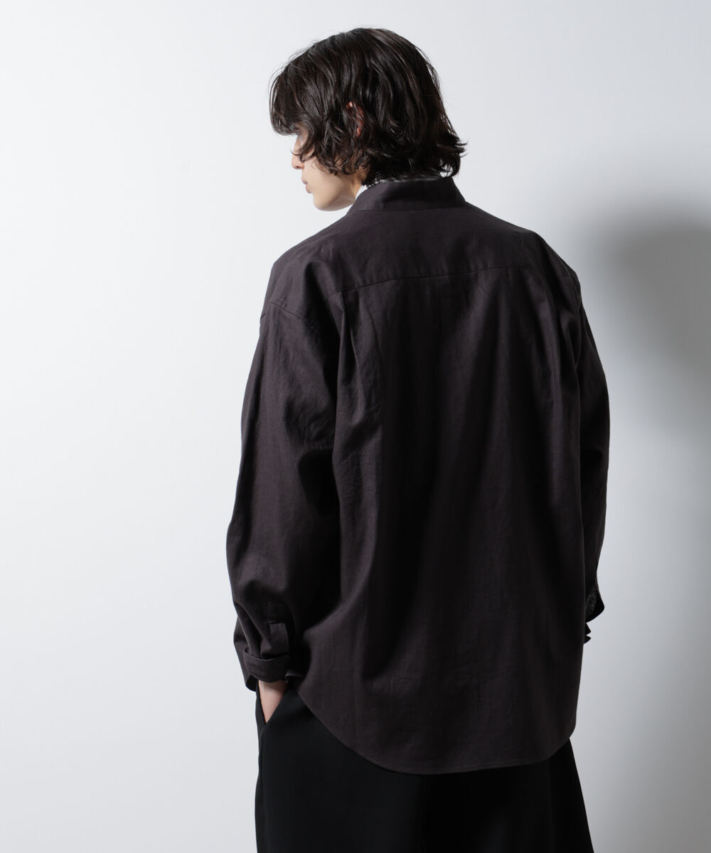 nano･universe「「BELGIUM LINEN FABRICS」リネンコットンスタンドカラーシャツ」|シャツ・ブラウス|