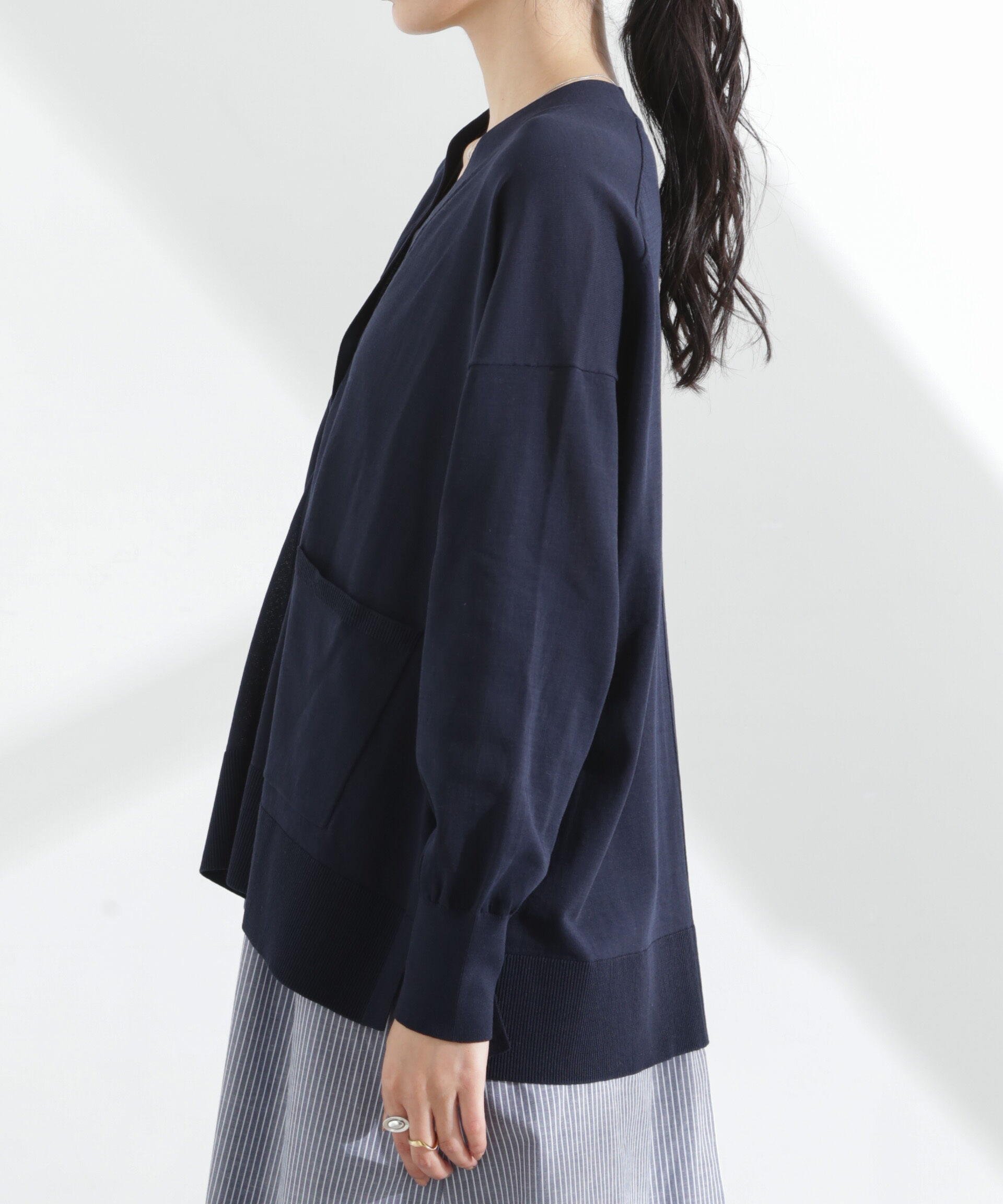 nano･universe「TEKNICO GIZAコットンオーバーカーディガン」|ニット・セーター|