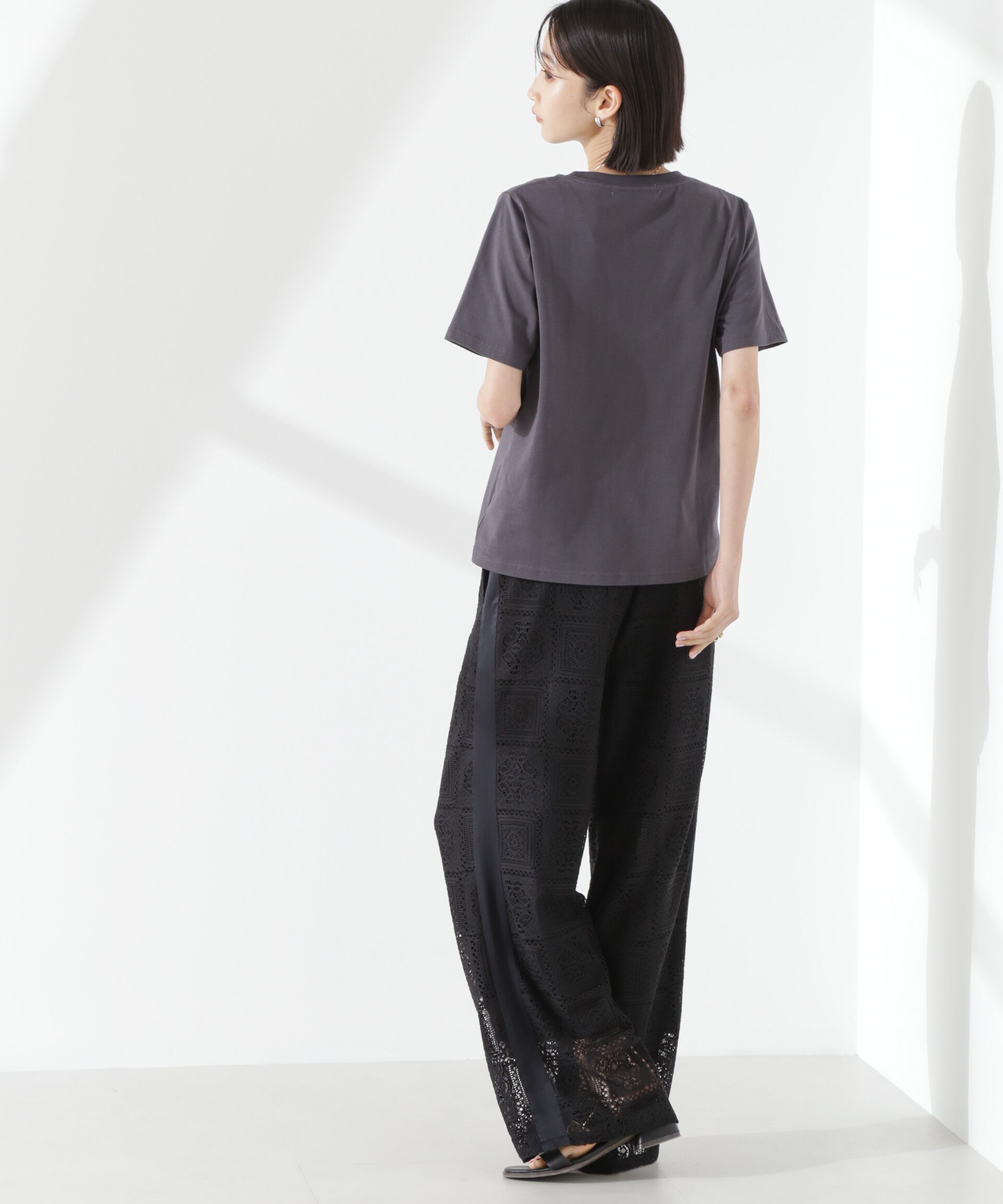 nano･universe「サイド切り替えレースパンツ」|チノ|