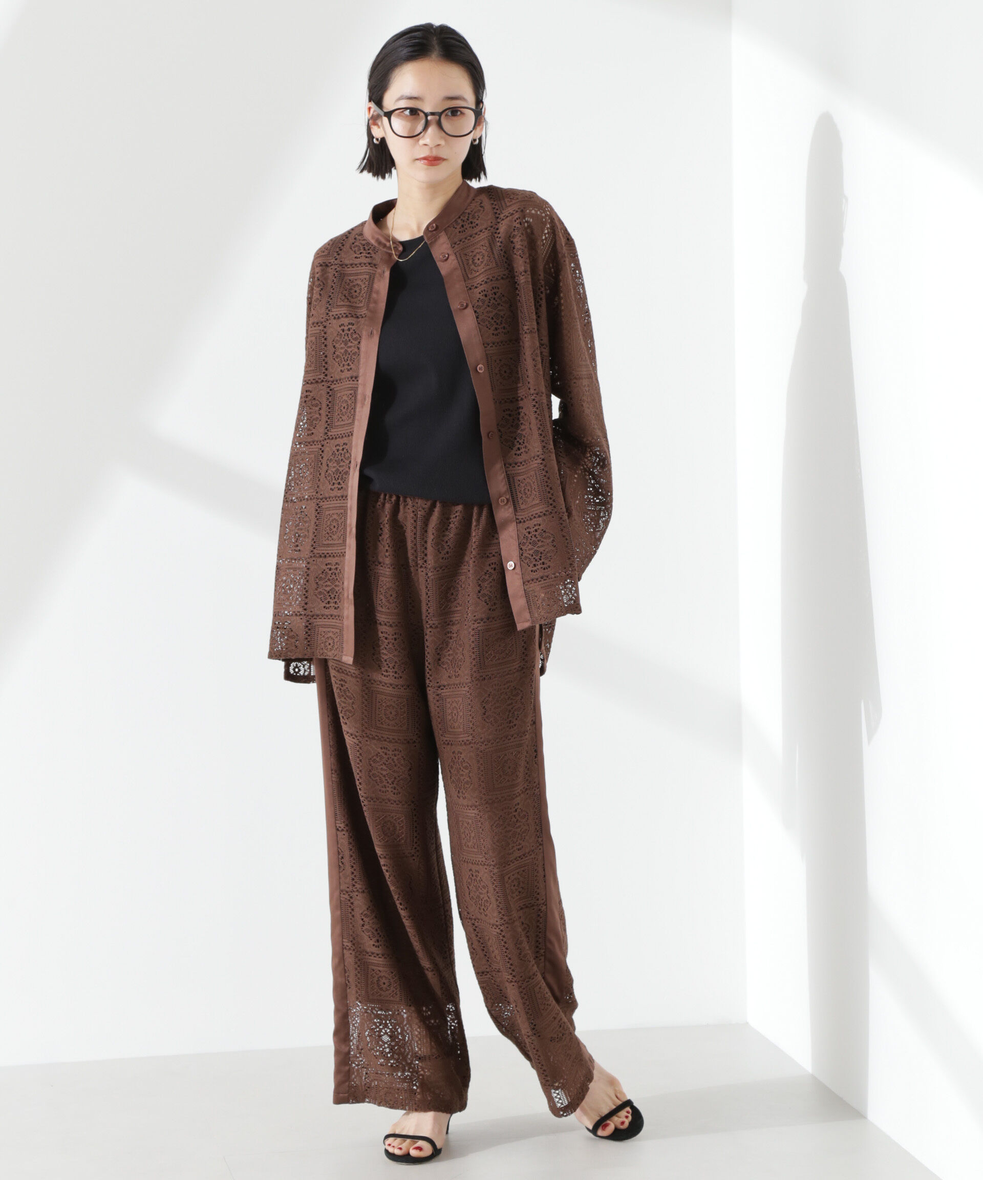 nano･universe「サイド切り替えレースパンツ」|チノ|