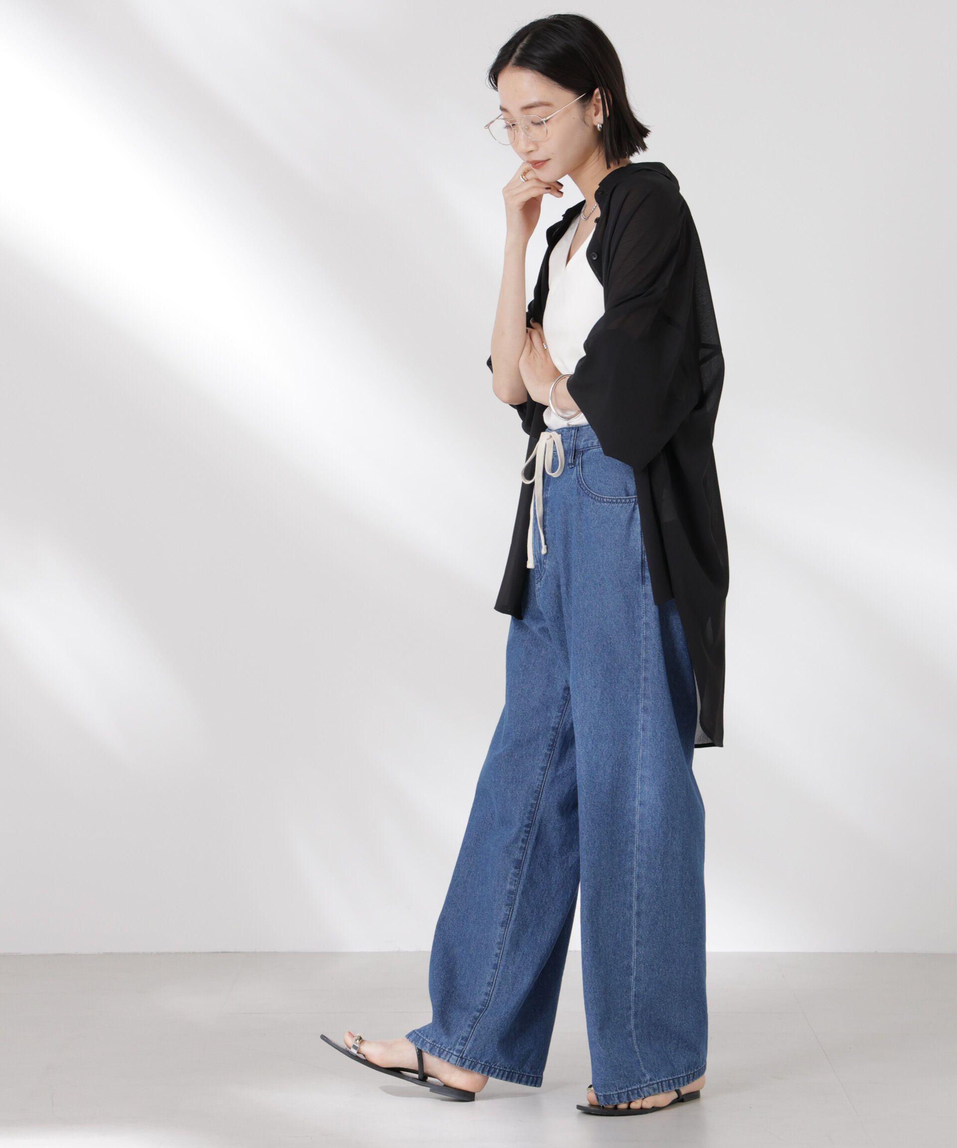 nano･universe「シアー楊柳オーバーサイズシャツ」|シャツ・ブラウス|