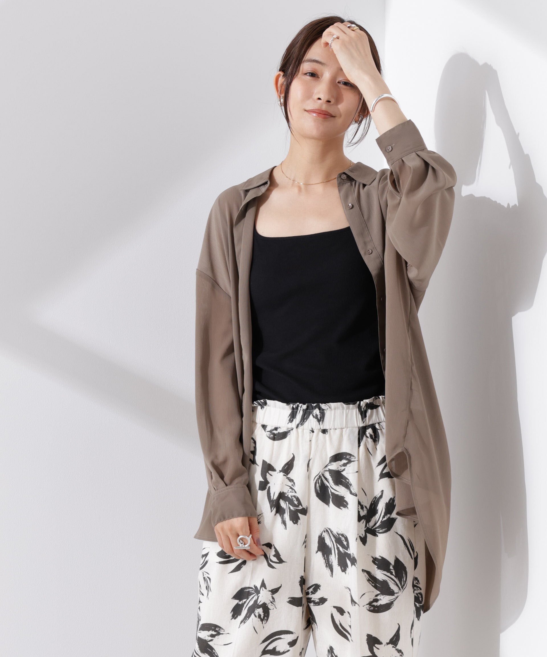 nano･universe「シアー楊柳オーバーサイズシャツ」|シャツ・ブラウス|