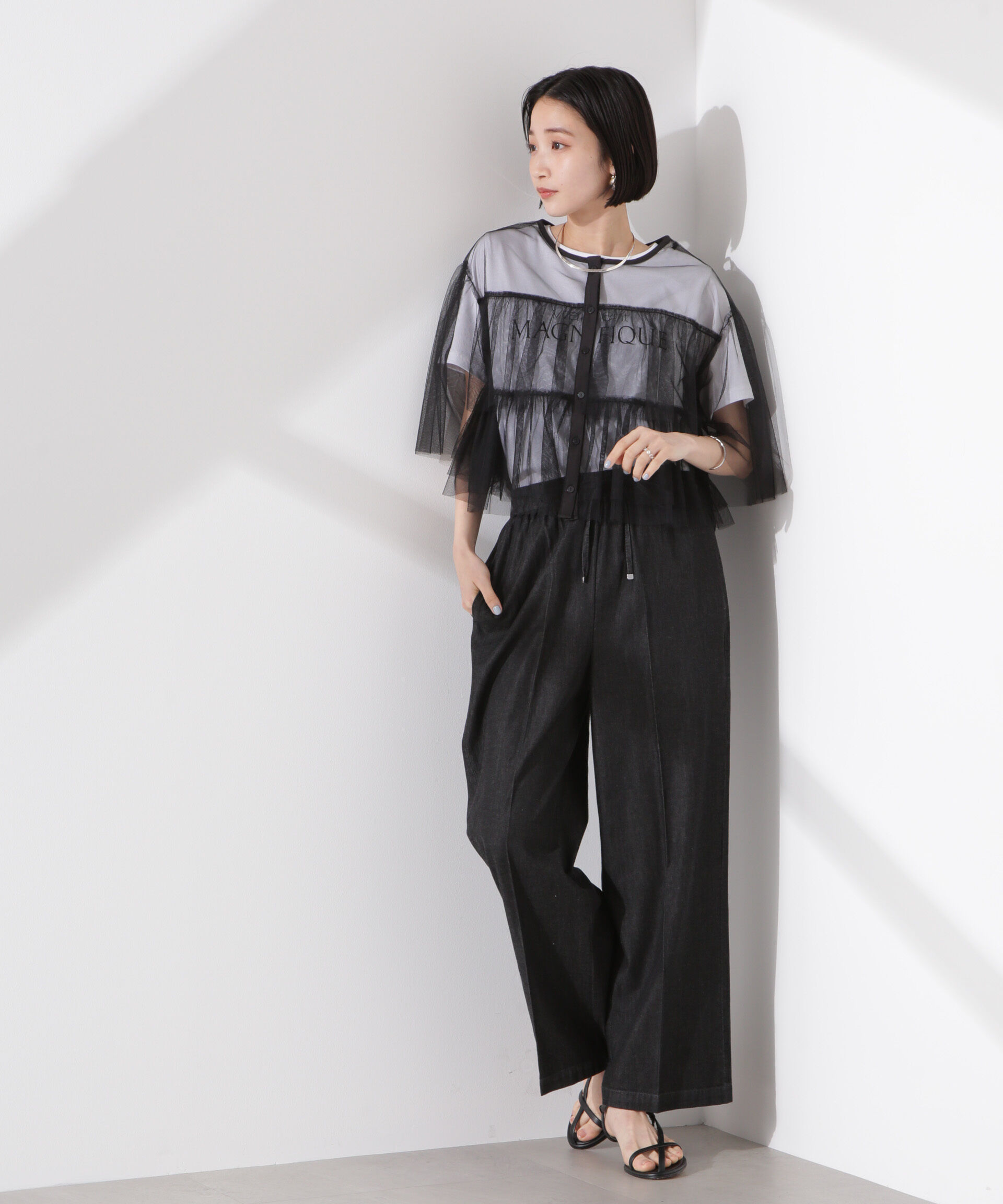 nano･universe「チュールティアードブラウス」|シャツ・ブラウス|