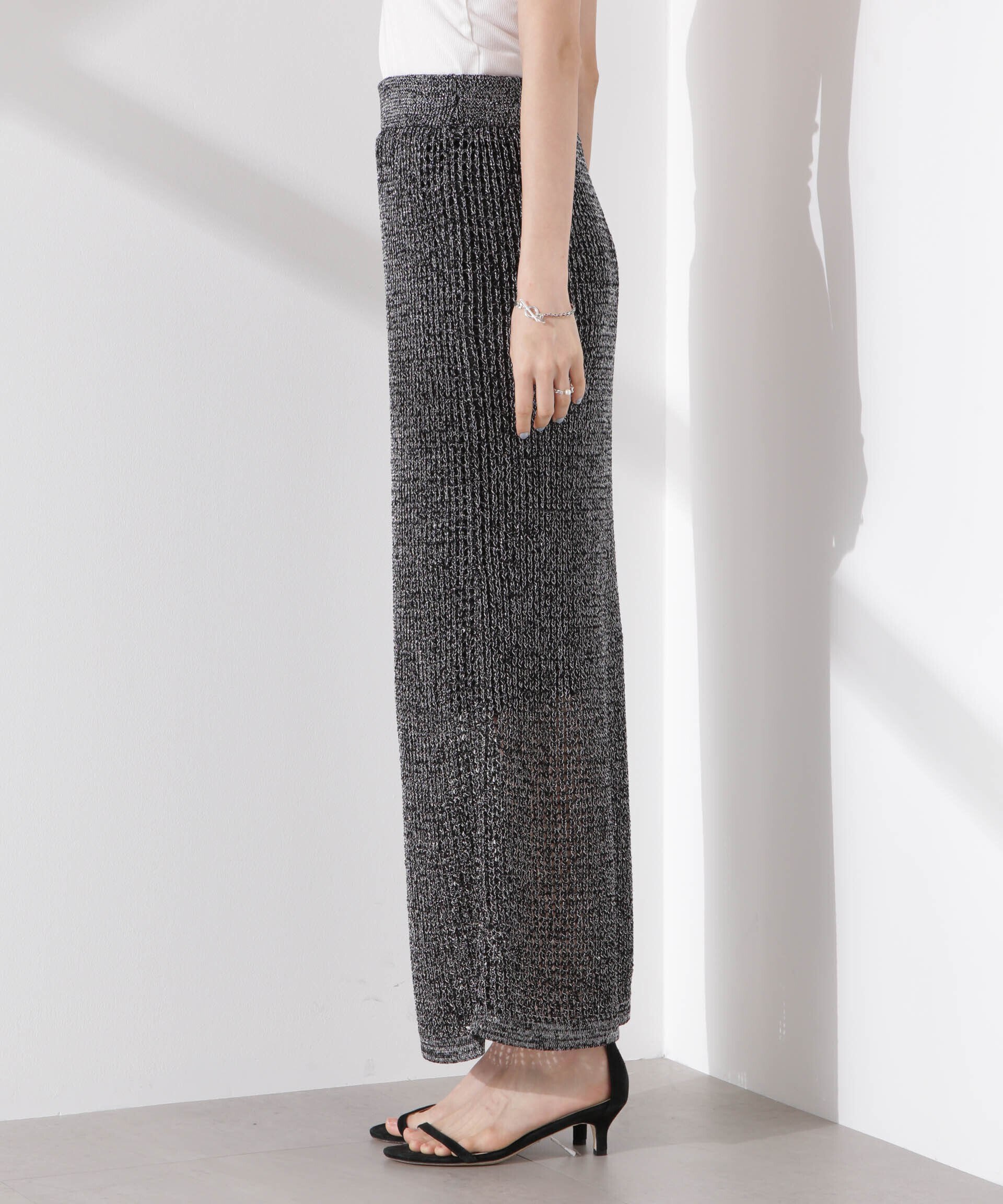 nano･universe「ラメメッシュニットタイトスカート (セットアップ可)」|スカート|