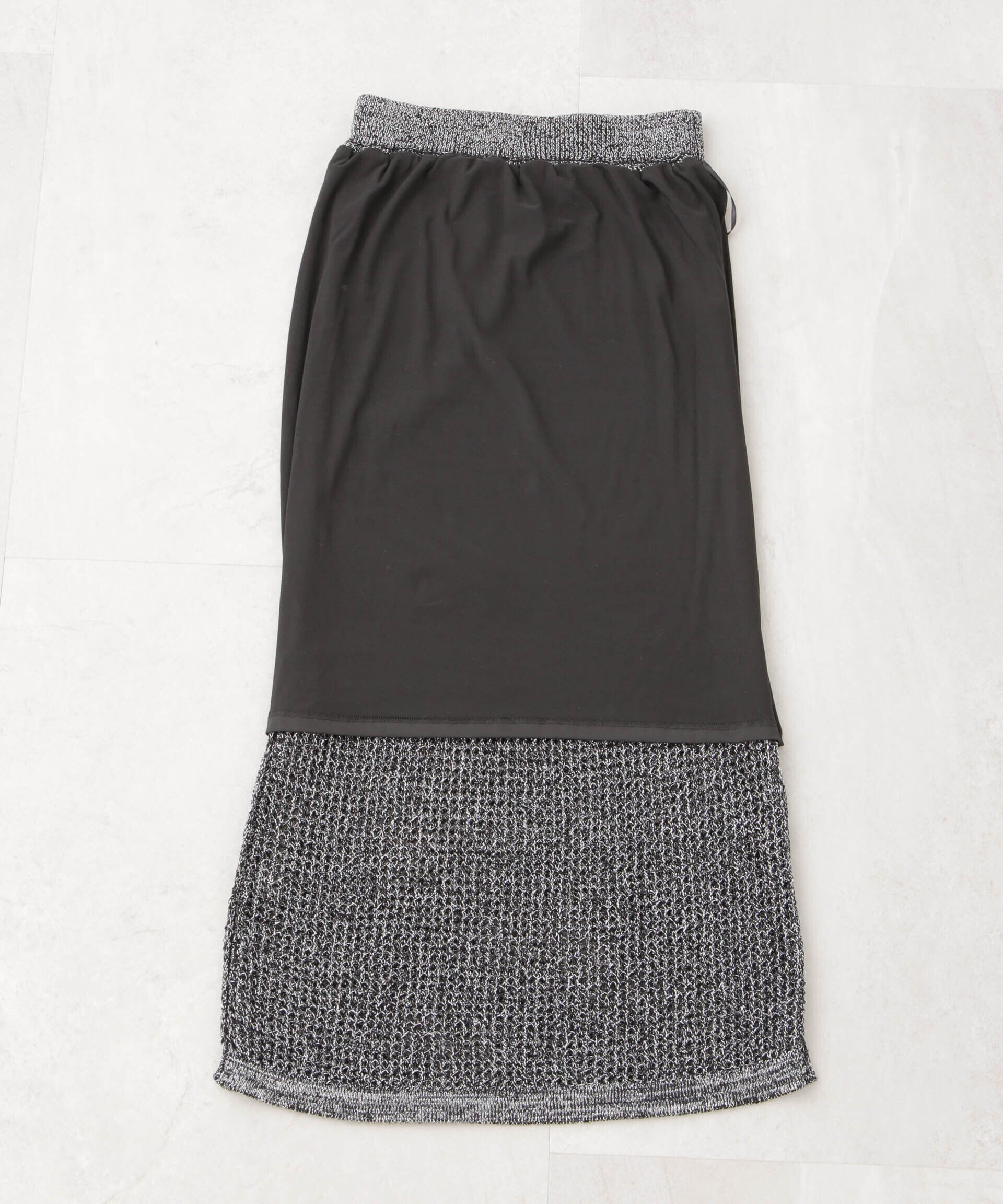 nano･universe「ラメメッシュニットタイトスカート (セットアップ可)」|スカート|