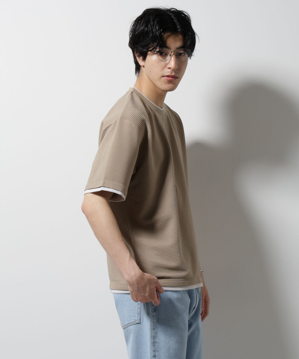 nano･universe「ガーターフェイクレイヤードTシャツ 半袖」|Tシャツ・カットソー|