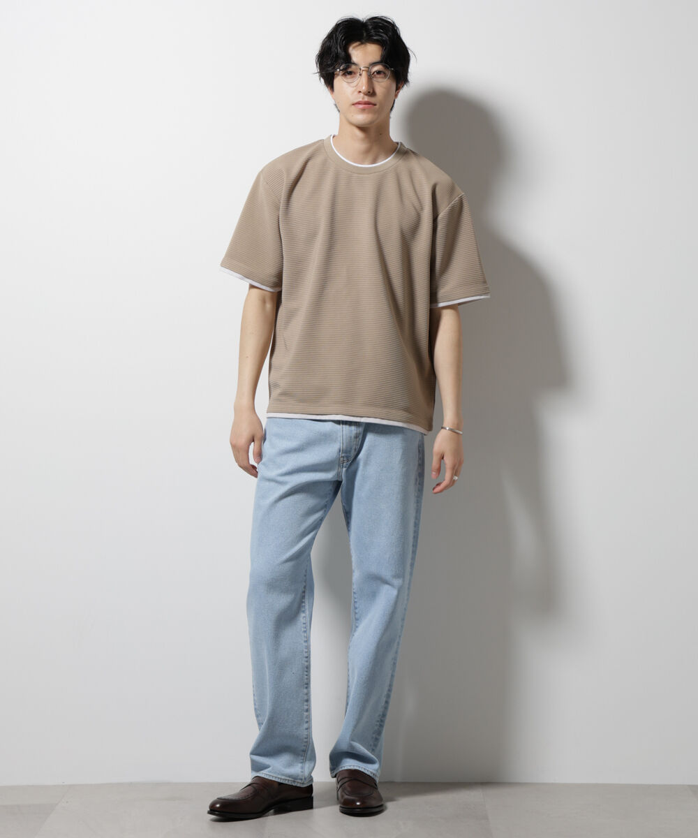 nano･universe「ガーターフェイクレイヤードTシャツ 半袖」|Tシャツ・カットソー|