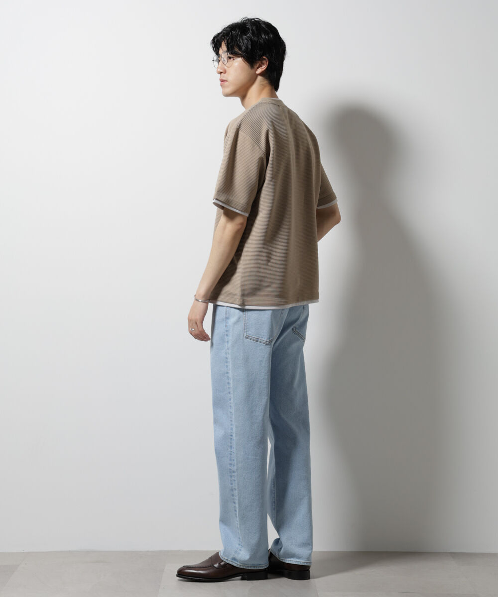 nano･universe「ガーターフェイクレイヤードTシャツ 半袖」|Tシャツ・カットソー|