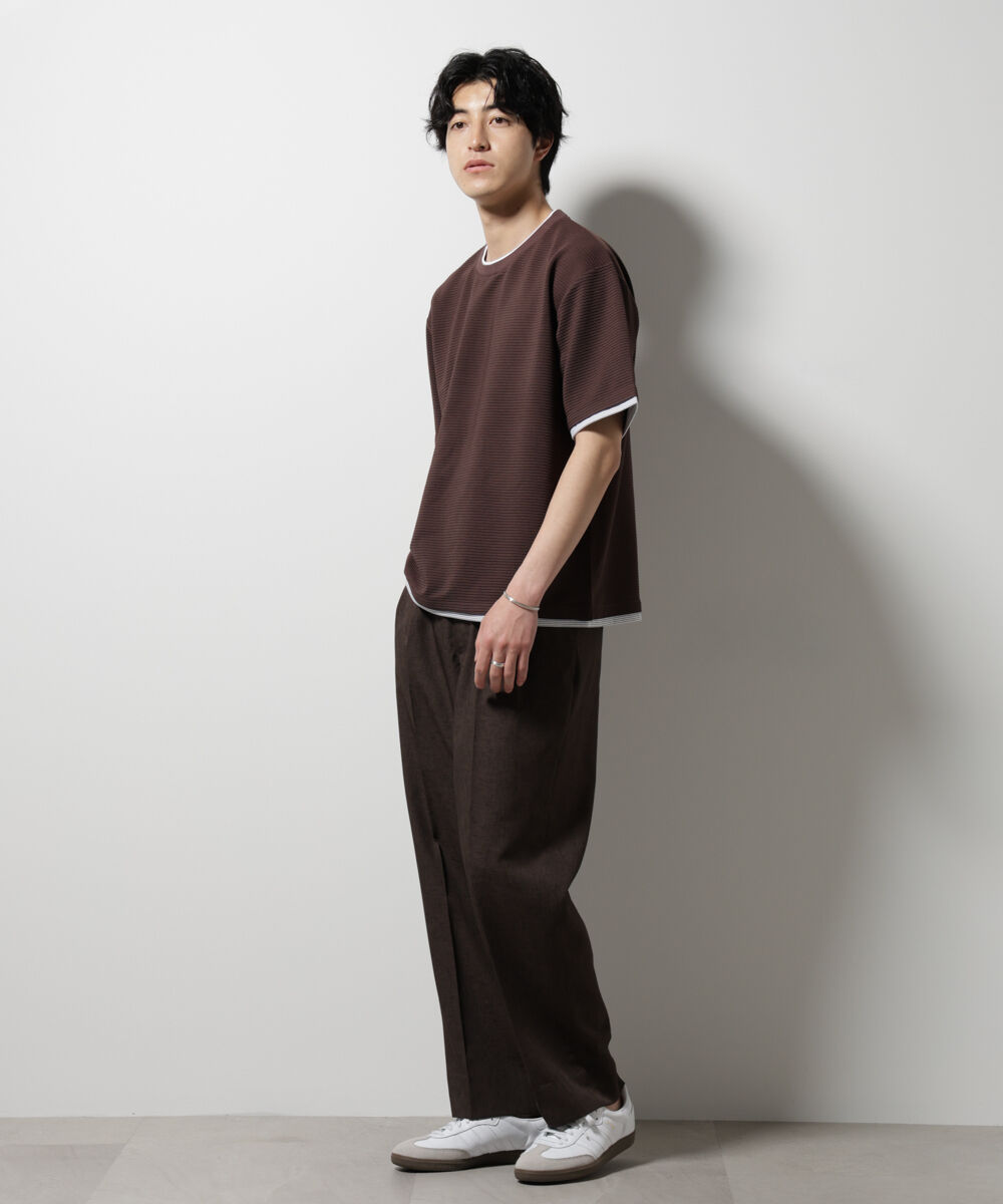 nano･universe「ガーターフェイクレイヤードTシャツ 半袖」|Tシャツ・カットソー|